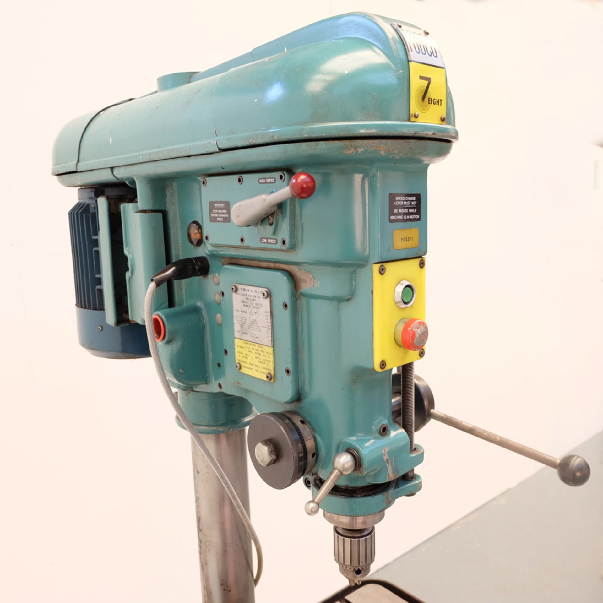 Fobco 7 Eight Floor Standing Pillar Drill. Spindle Taper No.2 Morse. Drilling Capacity 7/8". - Image 4 of 8