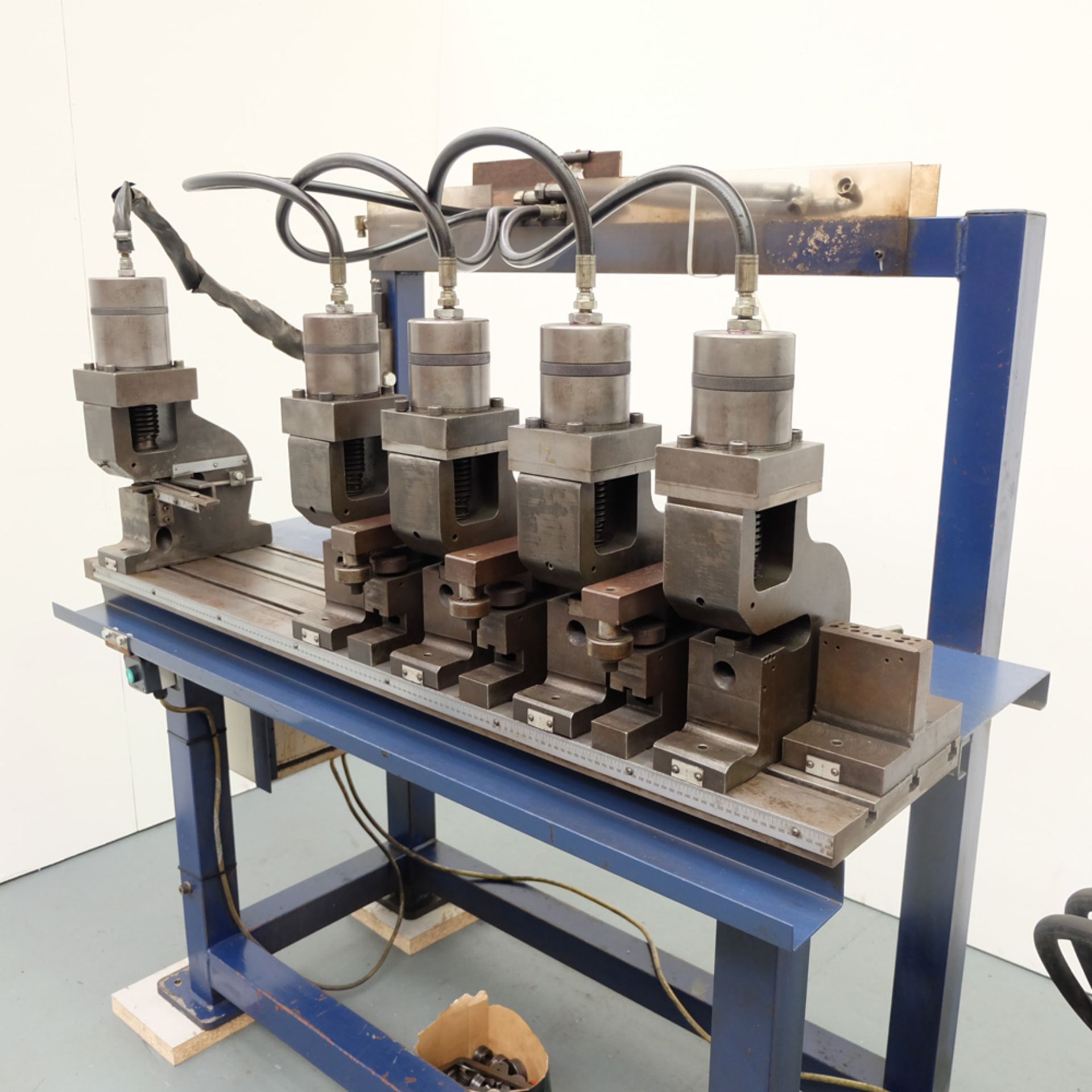Hydraulic Powered 5 Head Punching Station. On Tee Slotted Table. - Image 2 of 13