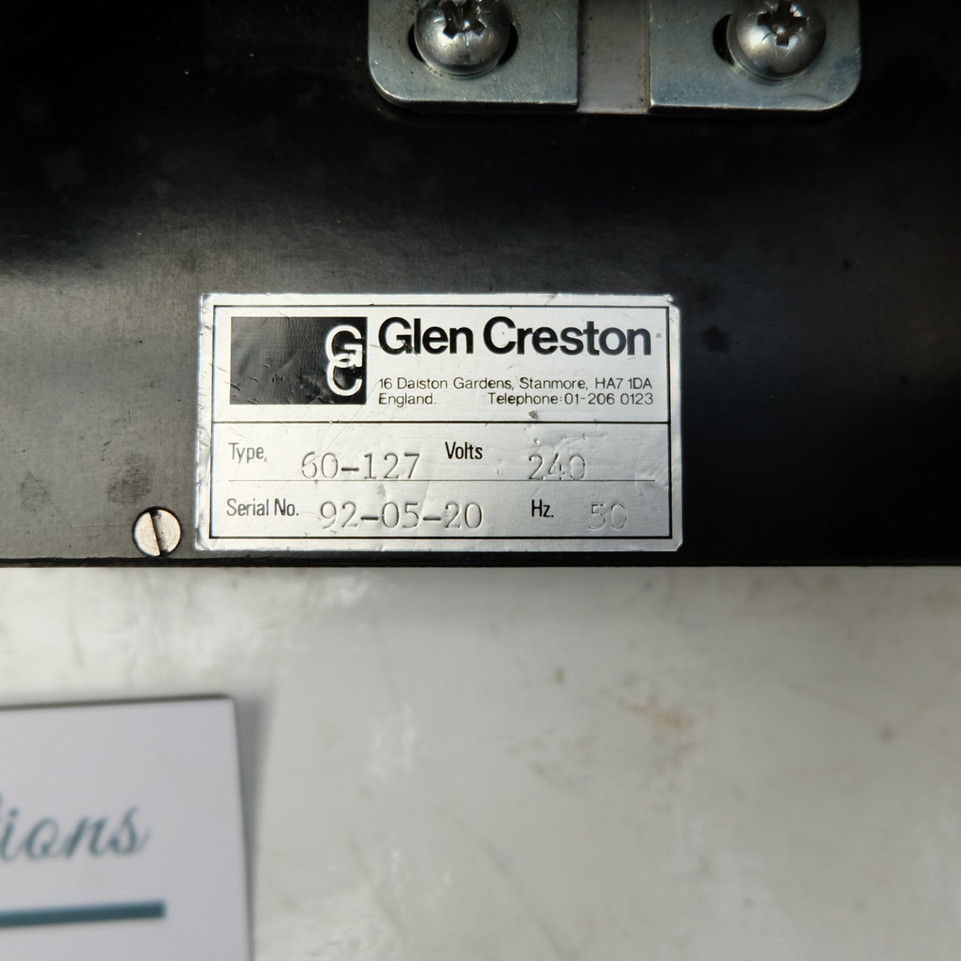 Glen Creston Type 60-127 Medical/Laboratory Pump. 200rpm Variable. Single Phase. - Image 3 of 7