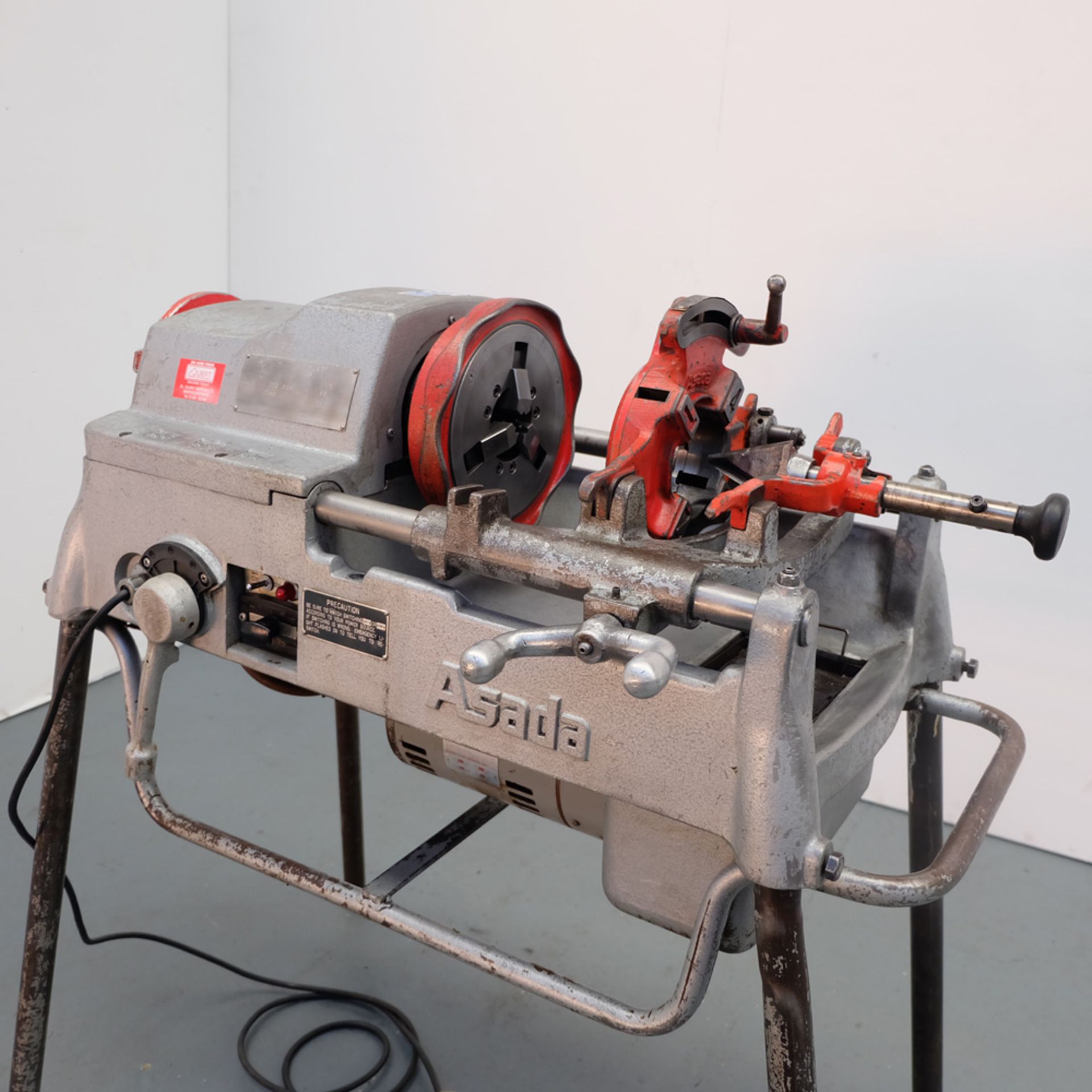 Asada-Piset Pipe Threading Machine. Capacity 1/2" x2". Motor Power 750 Watts. - Image 3 of 11