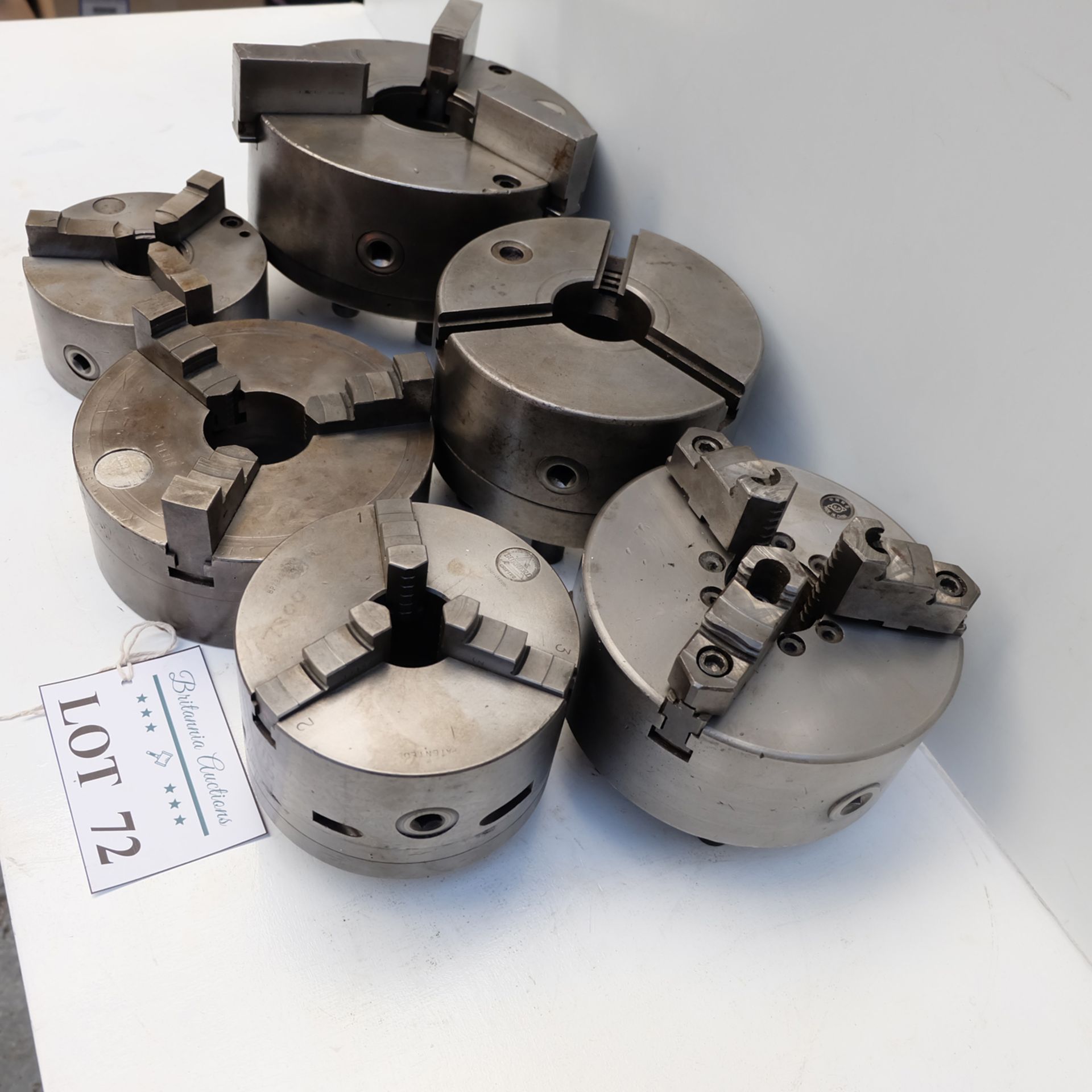 6 x 3 Jaw Chucks. Approx Diameters 160mm, 160mm, 200mm, 200mm, 250mm & 8 1/4". - Image 4 of 8