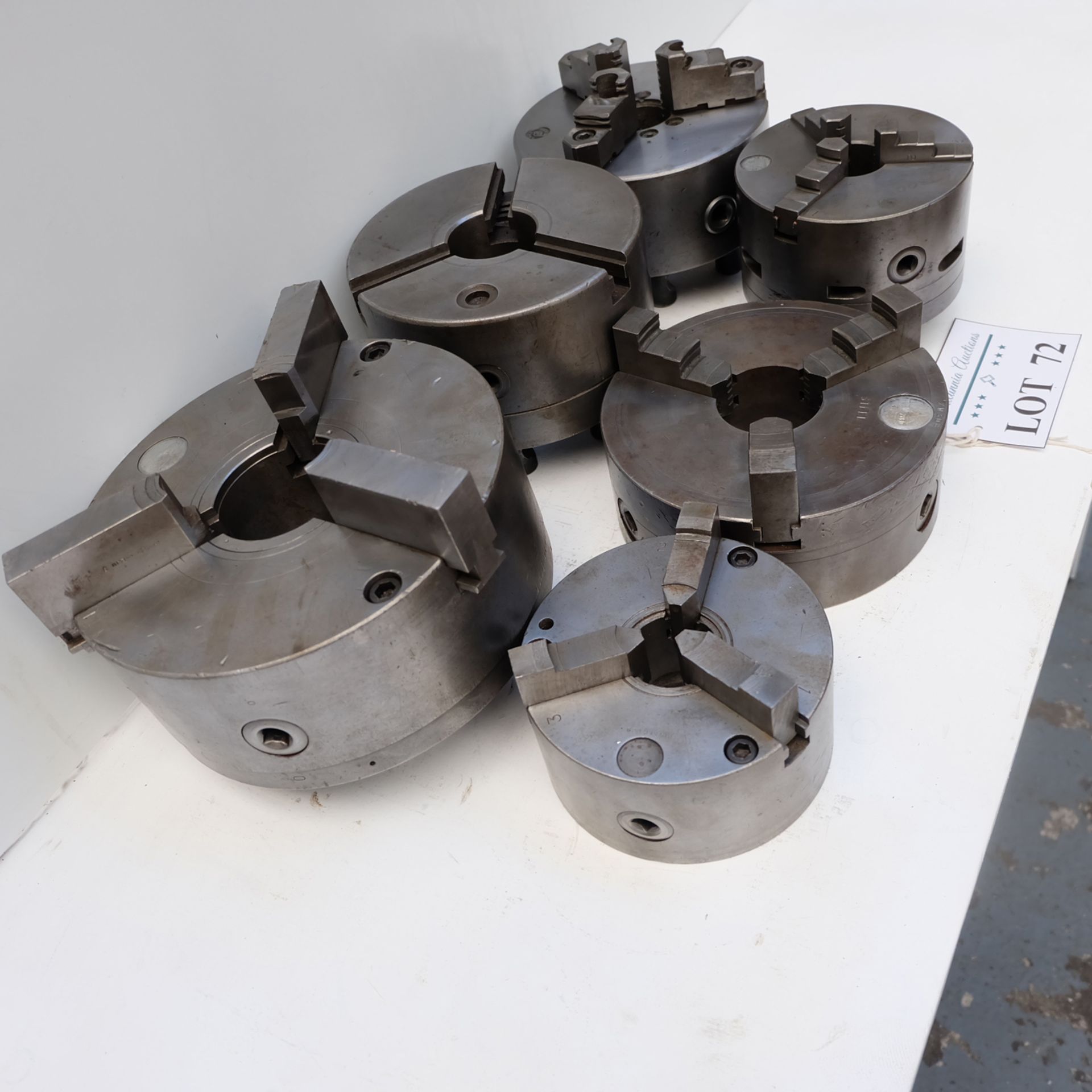 6 x 3 Jaw Chucks. Approx Diameters 160mm, 160mm, 200mm, 200mm, 250mm & 8 1/4". - Image 5 of 8