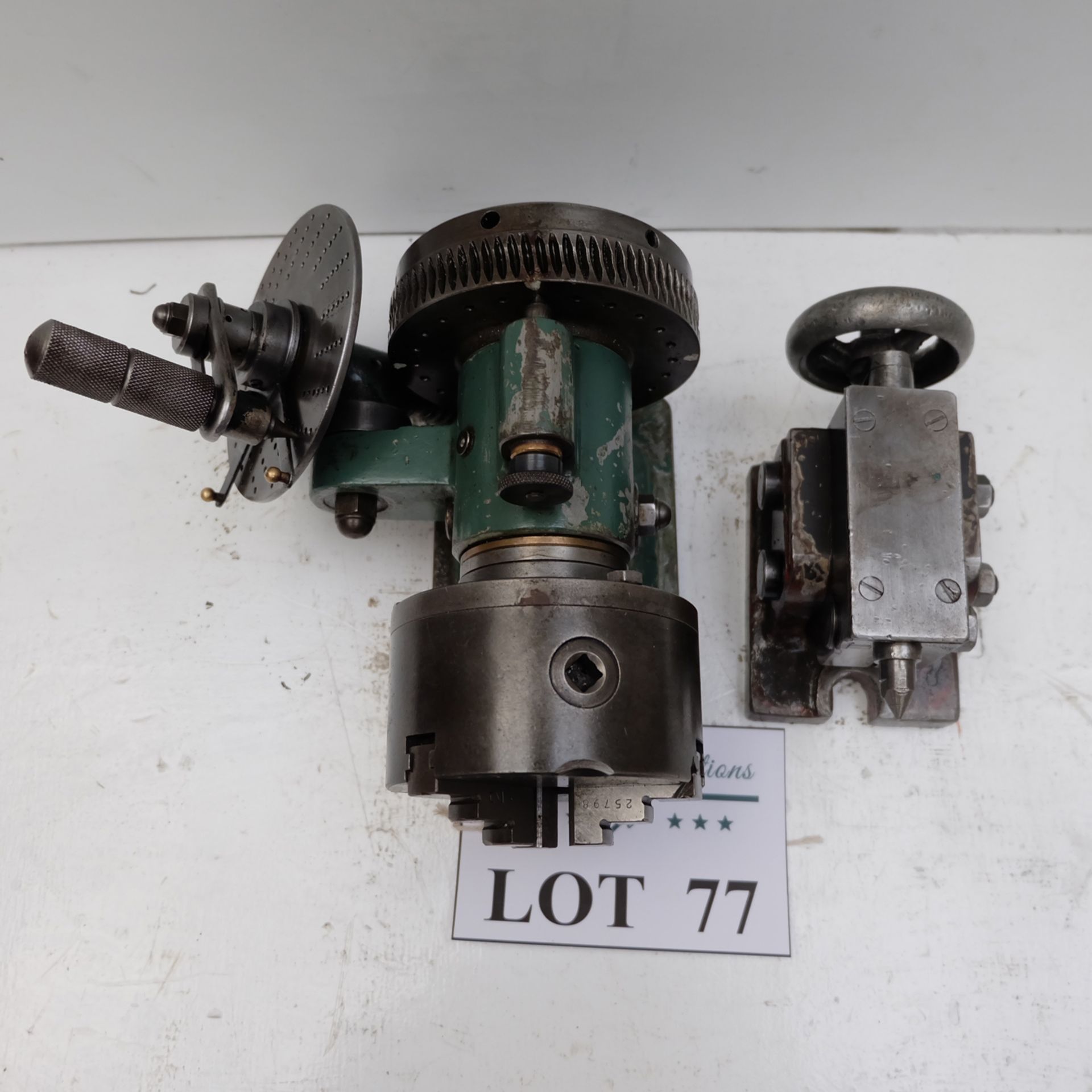 Clarkson 4" Dividing Head. With 4" 3 Jaw Chuck & Tail Stock. - Image 5 of 6