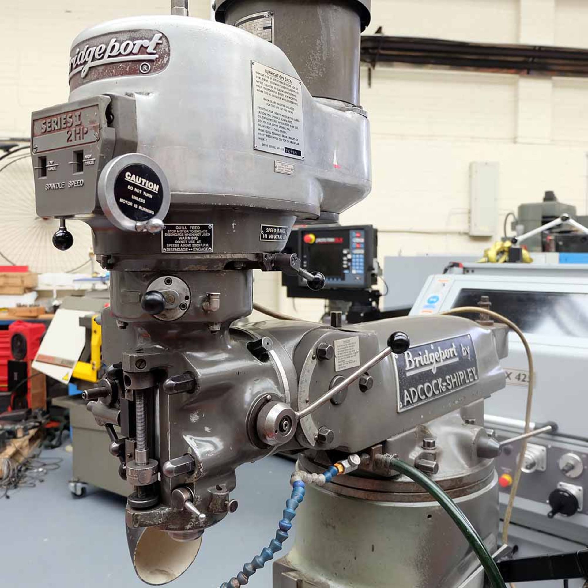 Bridgeport BR2J2 Vari-Speed Head Turret Mill. Table Size; 42" x 9". Spindle Taper: R8. - Image 3 of 12