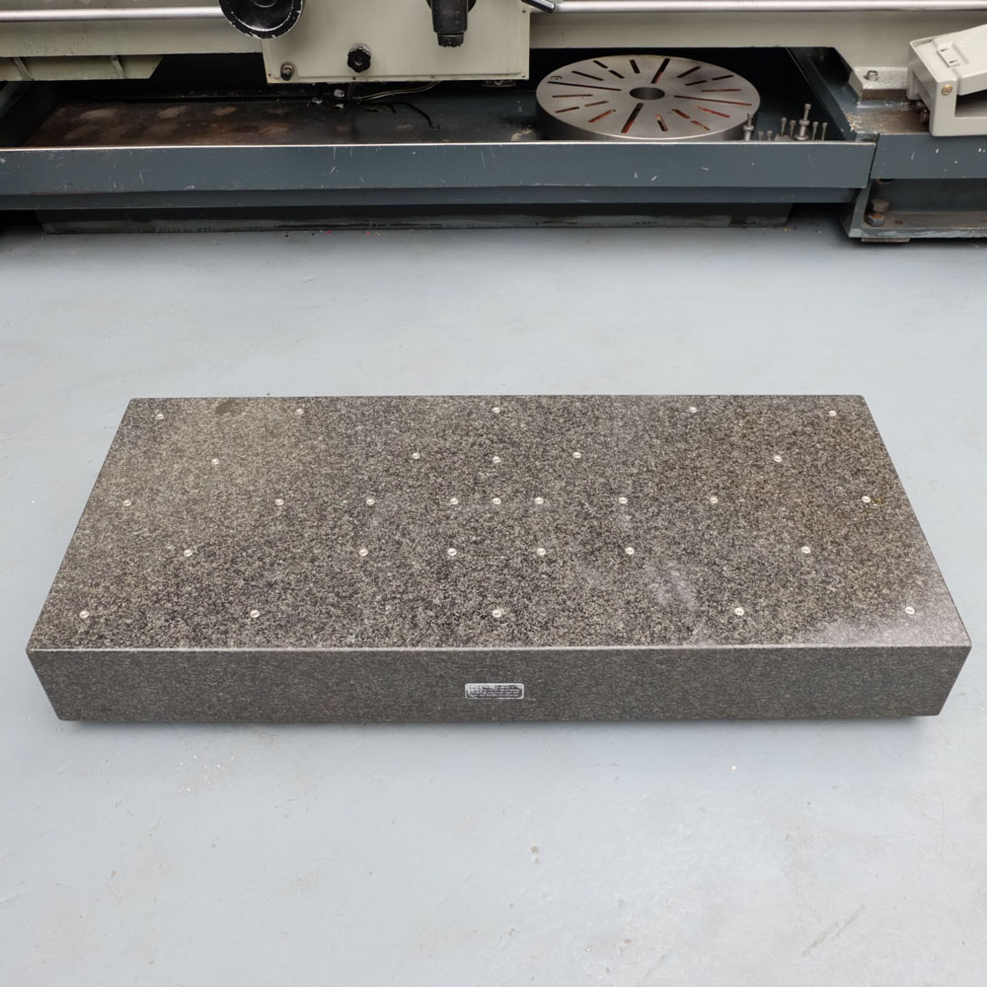 Granite Table. Size 59" x 26".Thickness 7 1/2".Grade A.With 30 Clamp Studs. - Image 2 of 5