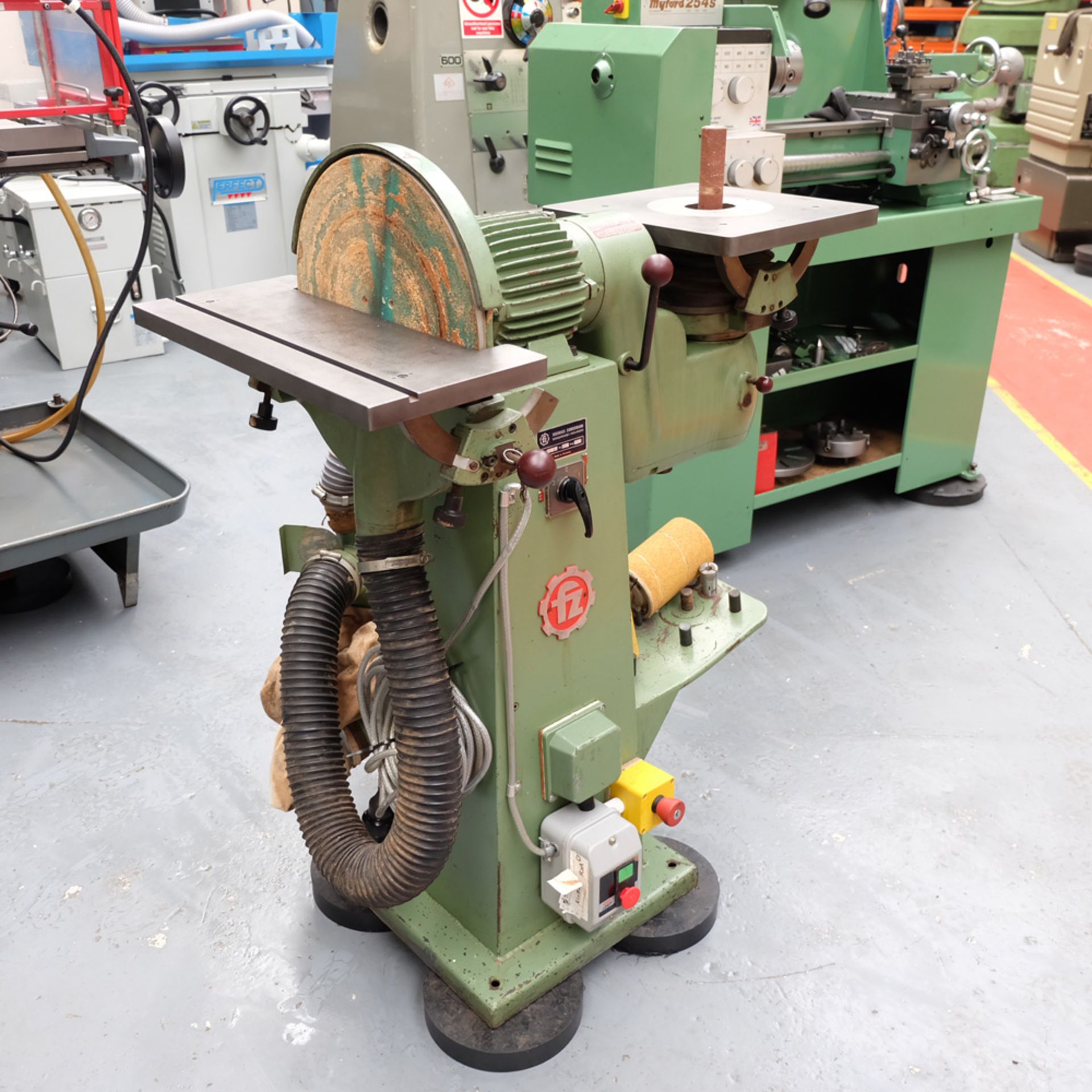 Fredrich Zimmermann Type SWZ 1 Disc and Bobbin Sander. Tilting Tables. Disc Size 350mm Diameter. - Image 3 of 11