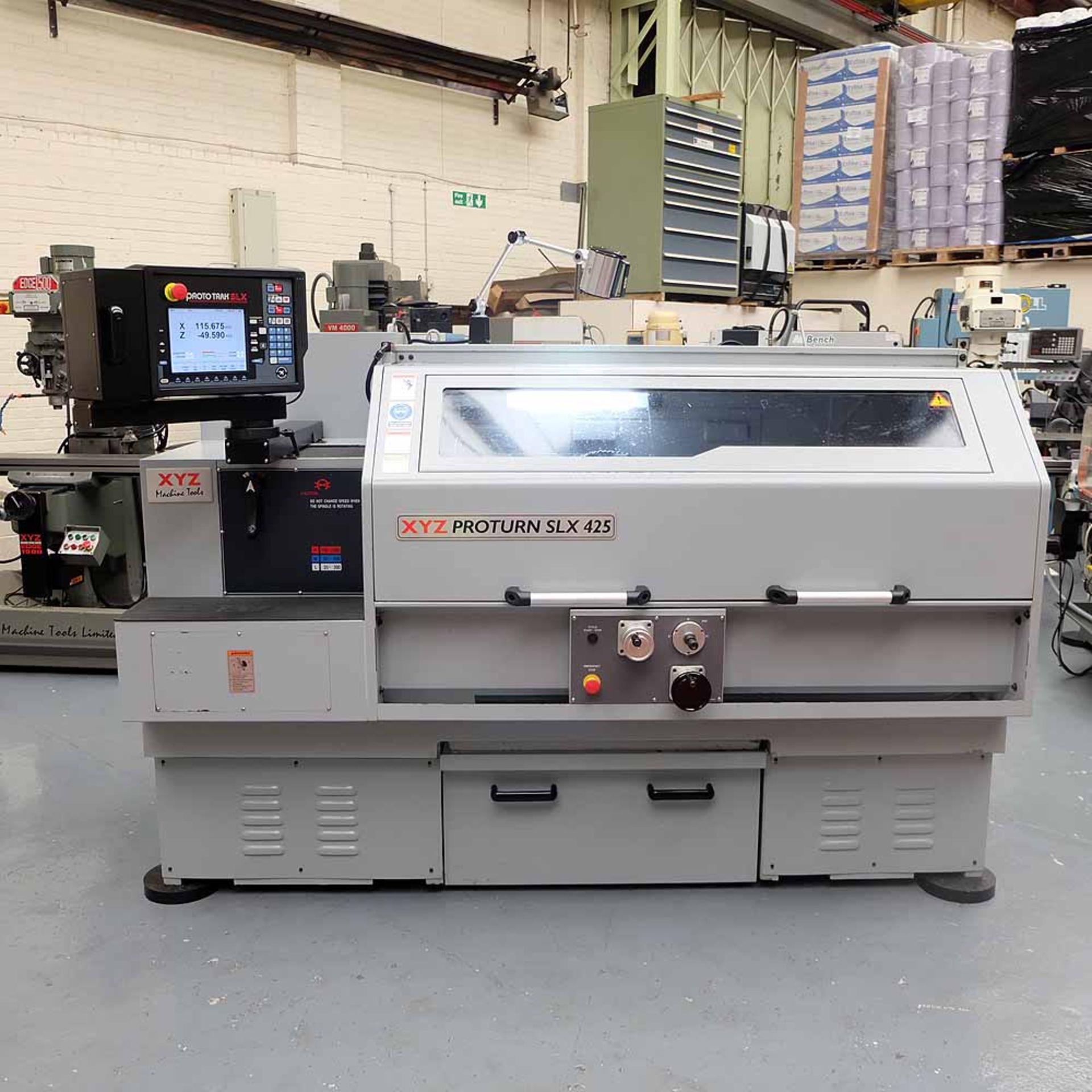 XYZ Proturn Model SLX 425 x 1.25M CNC Gap Bed Lathe. Year 2018