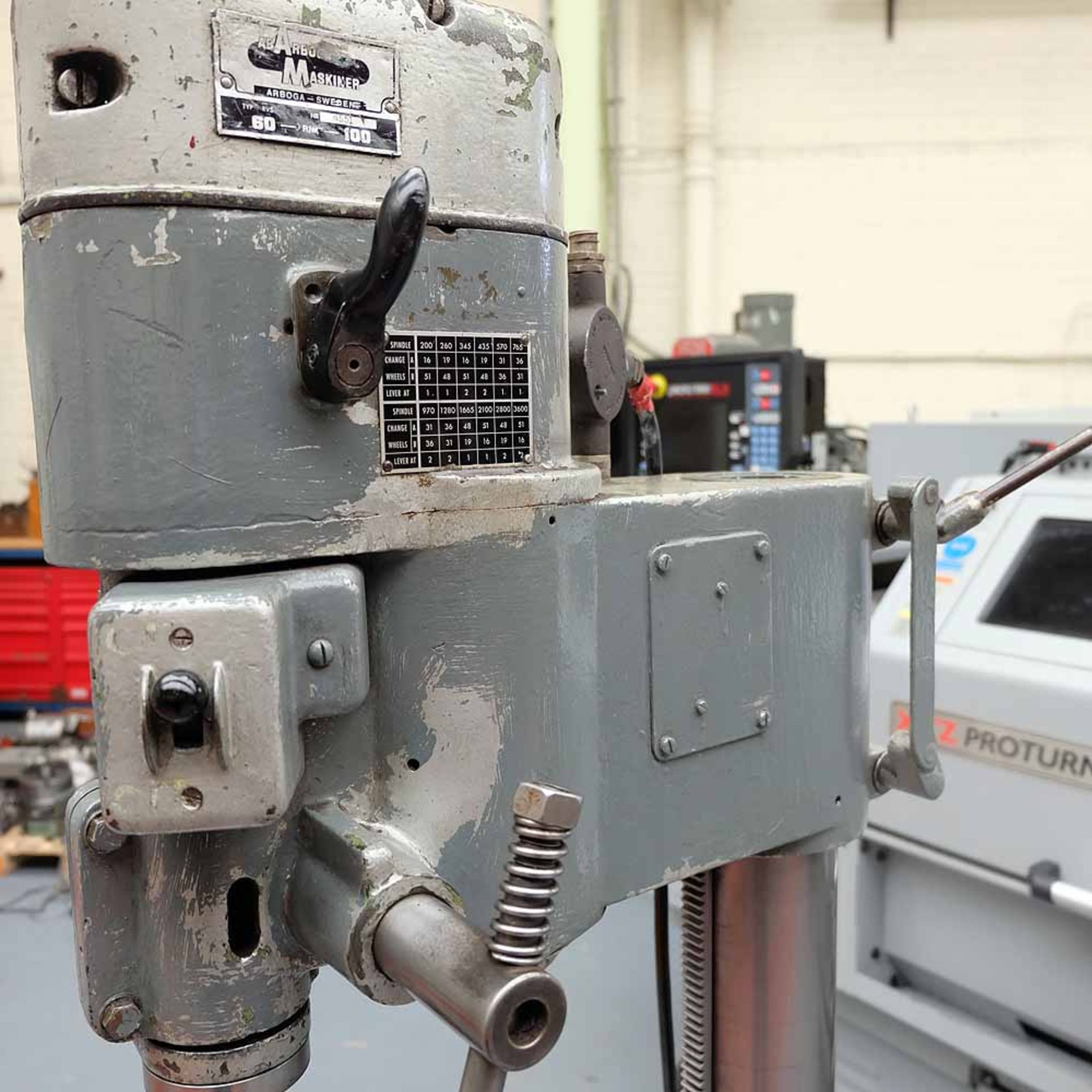 Arboga Maskliner Type RVS Gear Head Pillar Drill. Spindle Taper No.3 Morse. - Image 3 of 11