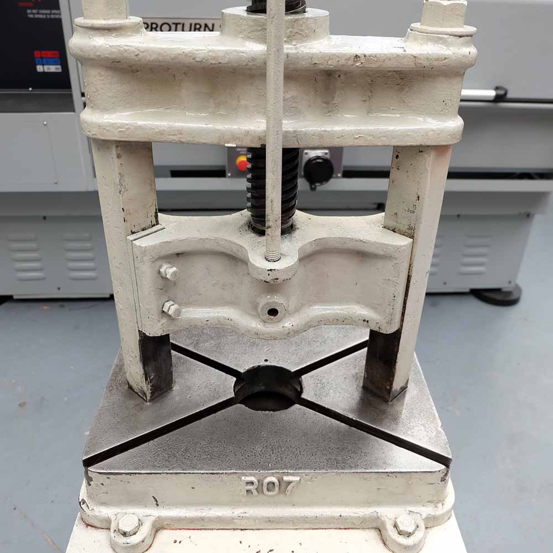 Fly Press On Steel Stand. Distance Between Frames; 10 1/2". Daylight: 9 1/2". Stroke: 9 1/2". - Image 4 of 9