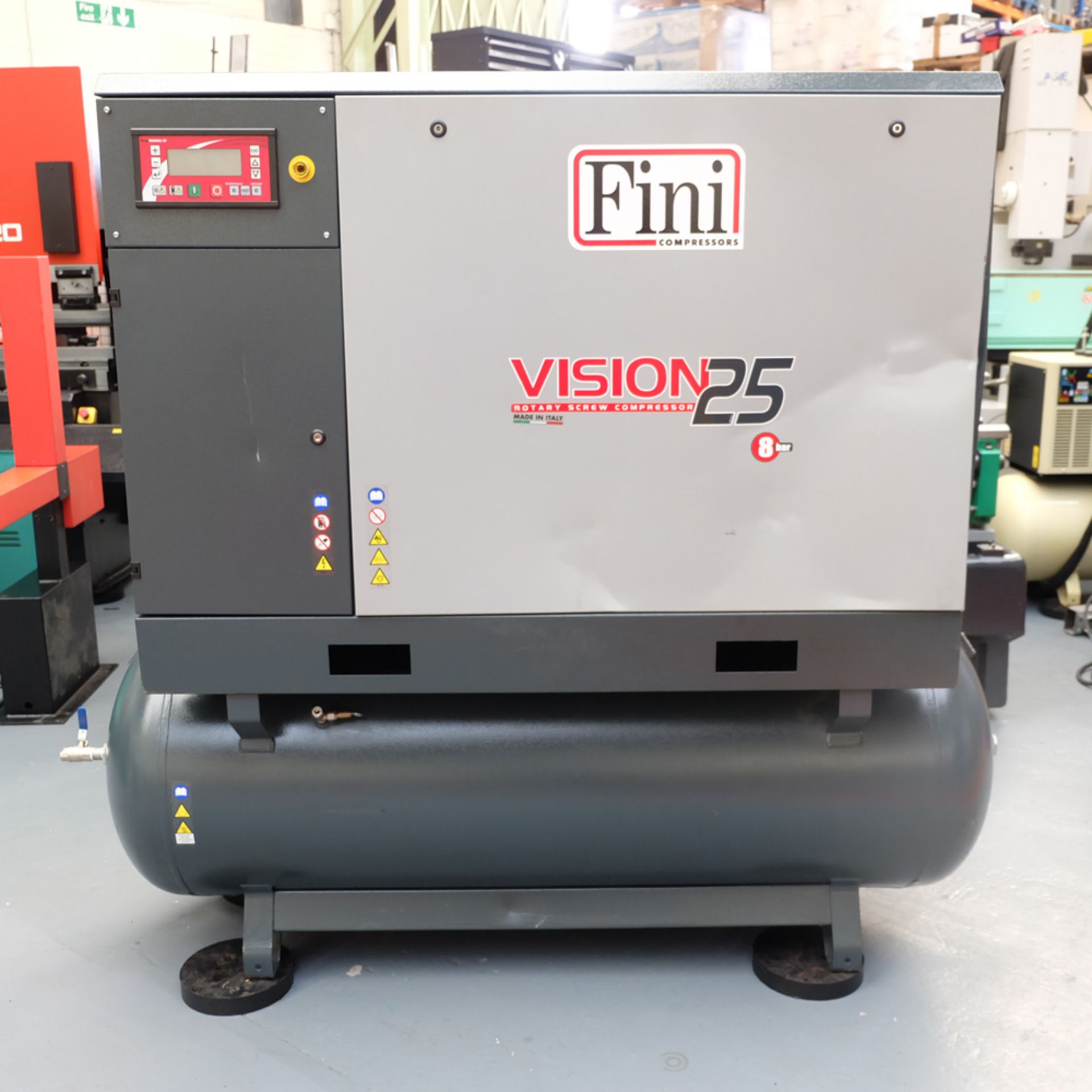 Fini Vision 25 Rotary Screw Compressor. Model: Vision 2508-500-ES-40050. Easy Tronic IV Control.