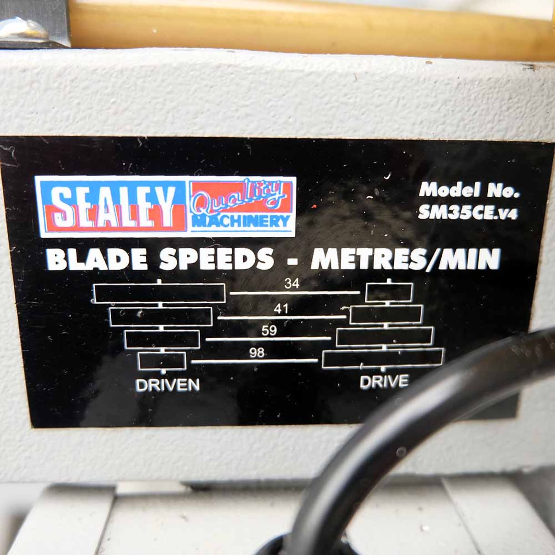 Sealey Model SM35CE.V4 30mm Horizontal Metal Cutting Bandsaw. - Image 9 of 11