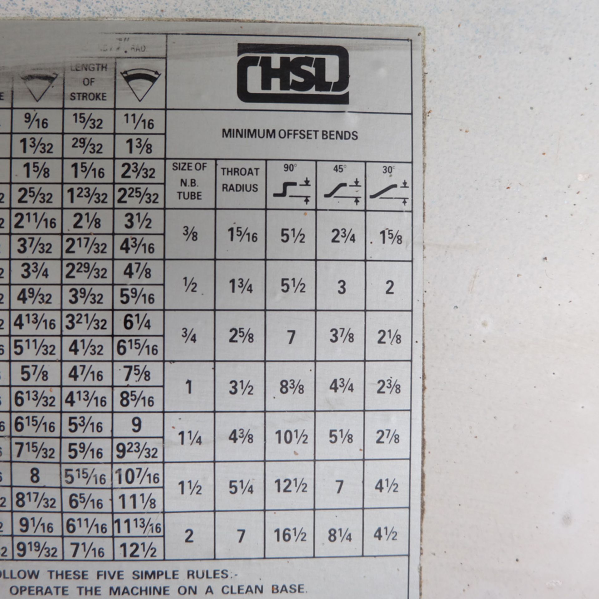 Staffa By HSL (London) Hydraulic Tube Bending Machine. Maximum Capacity 2" Diameter x 7" Radius. Len - Image 6 of 9