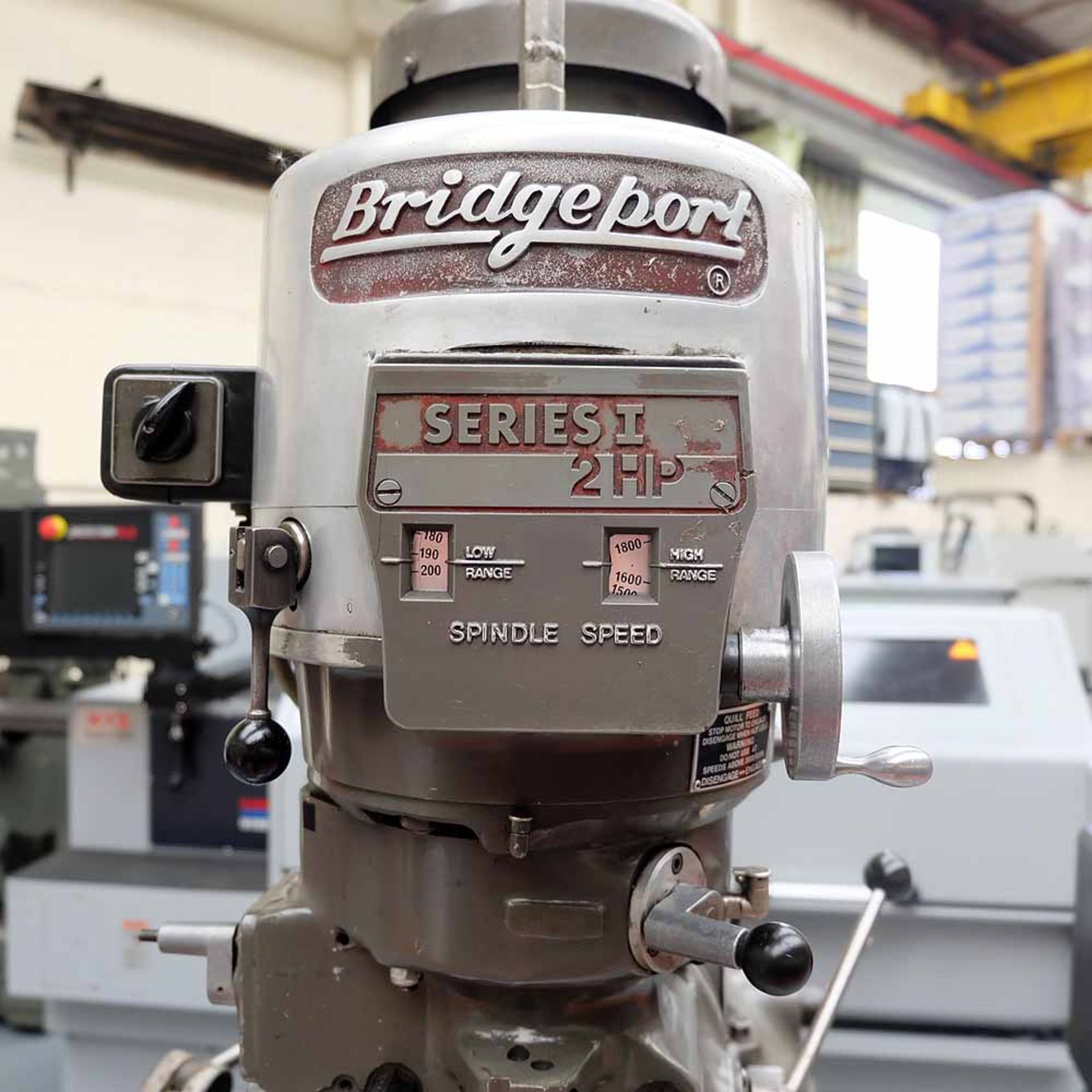 Bridgeport BR2J2 Vari-Speed Head Turret Mill. Table Size; 42" x 9". Spindle Taper: R8. - Image 2 of 12