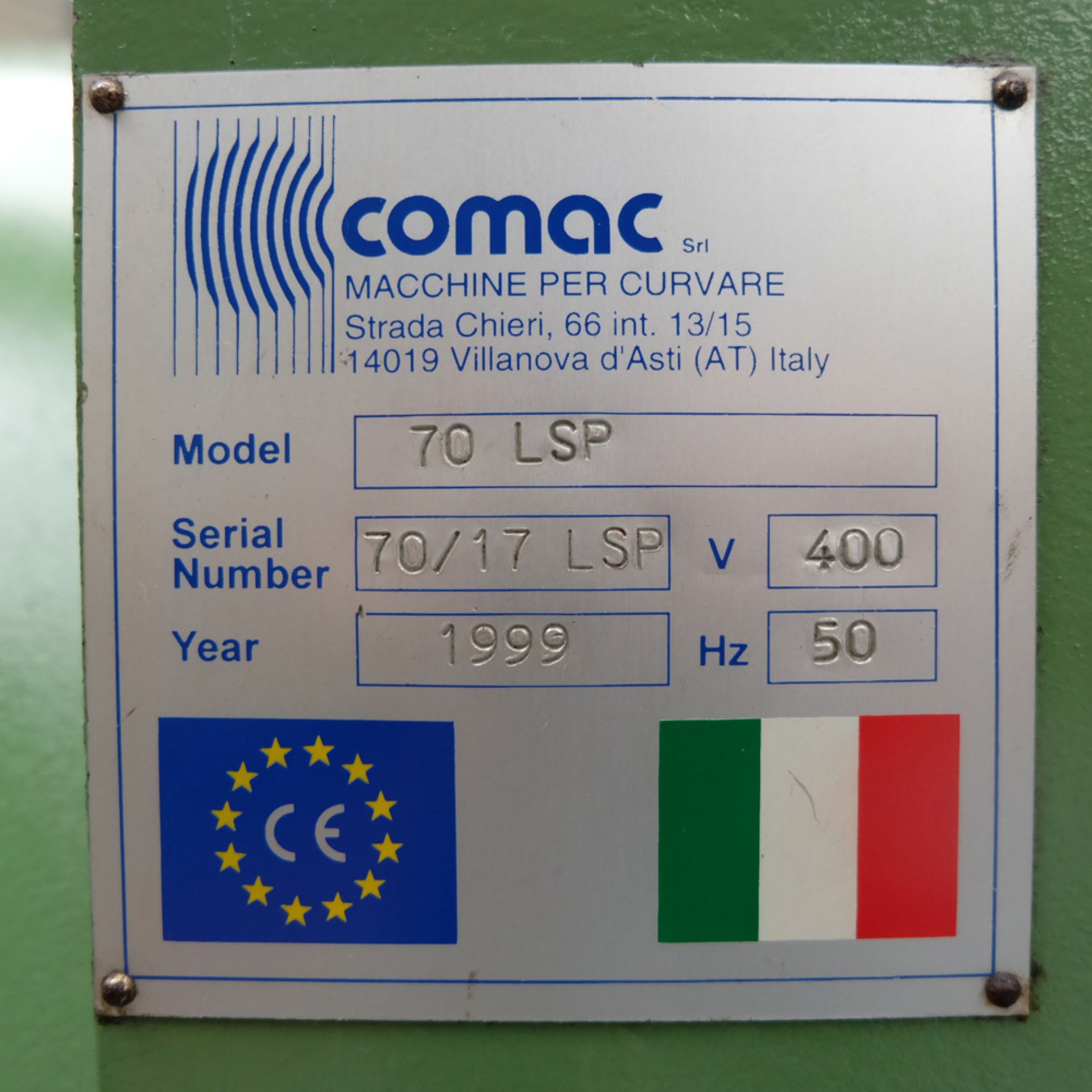 Comac Model 70-LSP Profile Section Bending Rolls. Shaft Size 70mm. - Image 7 of 10