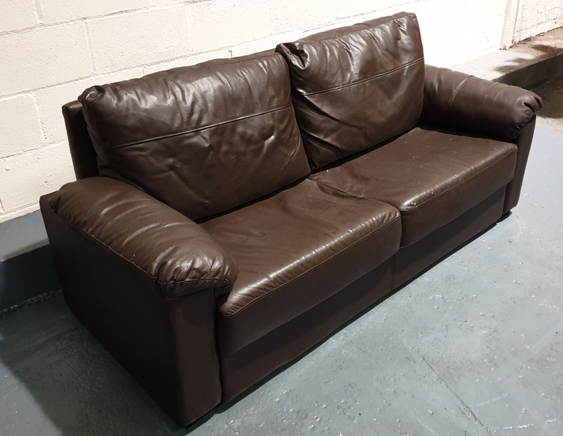 Brown Settee as Lotted. - Image 4 of 4