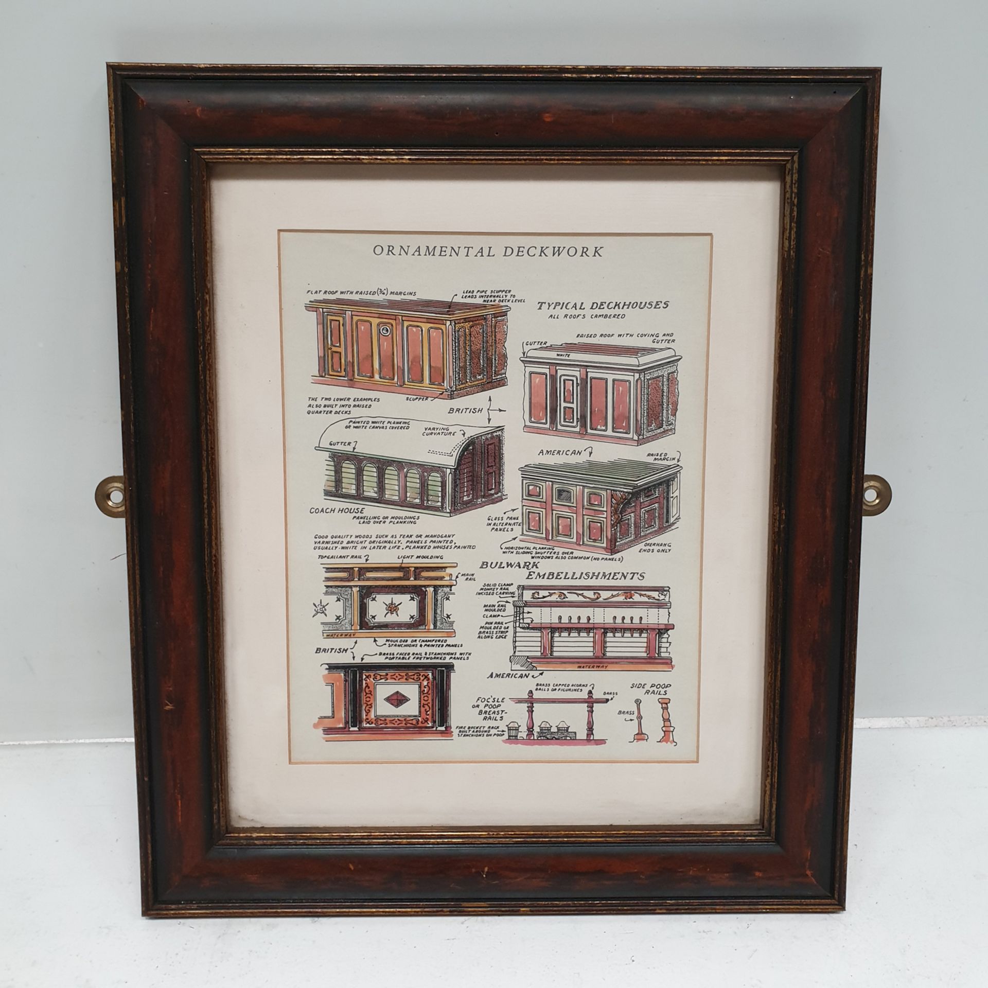 Ornamental Deckwork Framed Picture. Approx Dimensions 12" x 14 3/4".