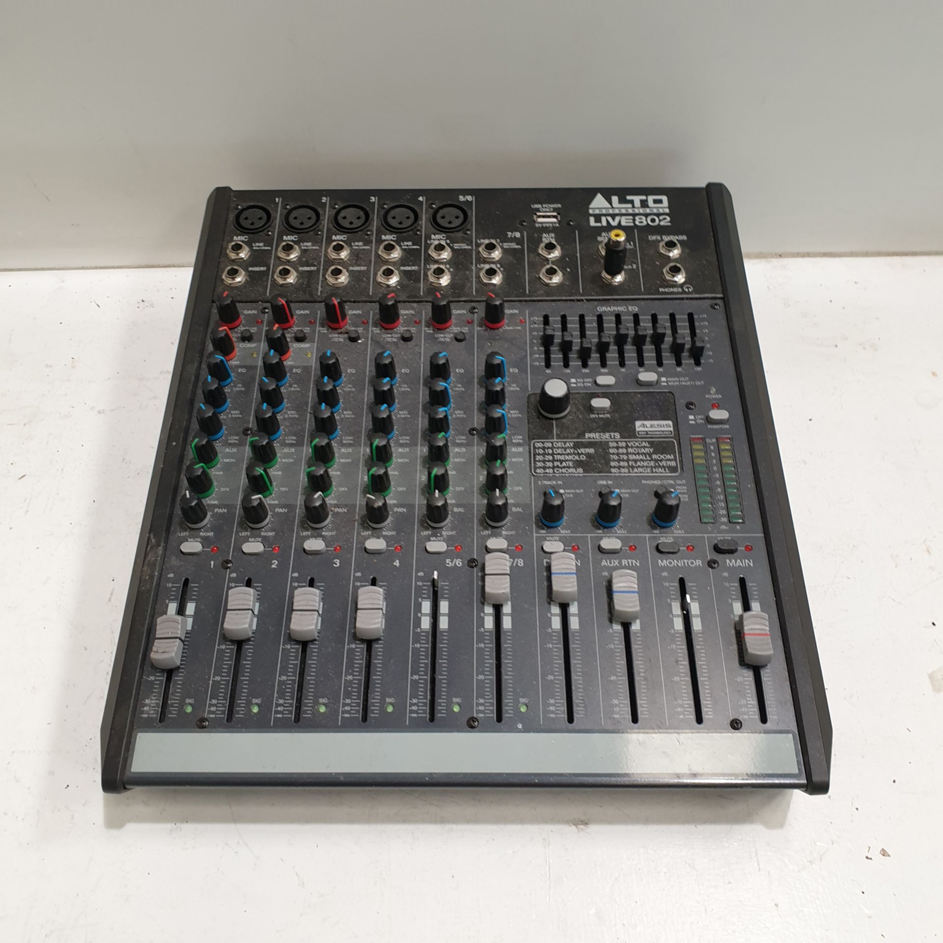 ALTO Professional Model LIVE802 8-Channel / 2-Bus Mixer.