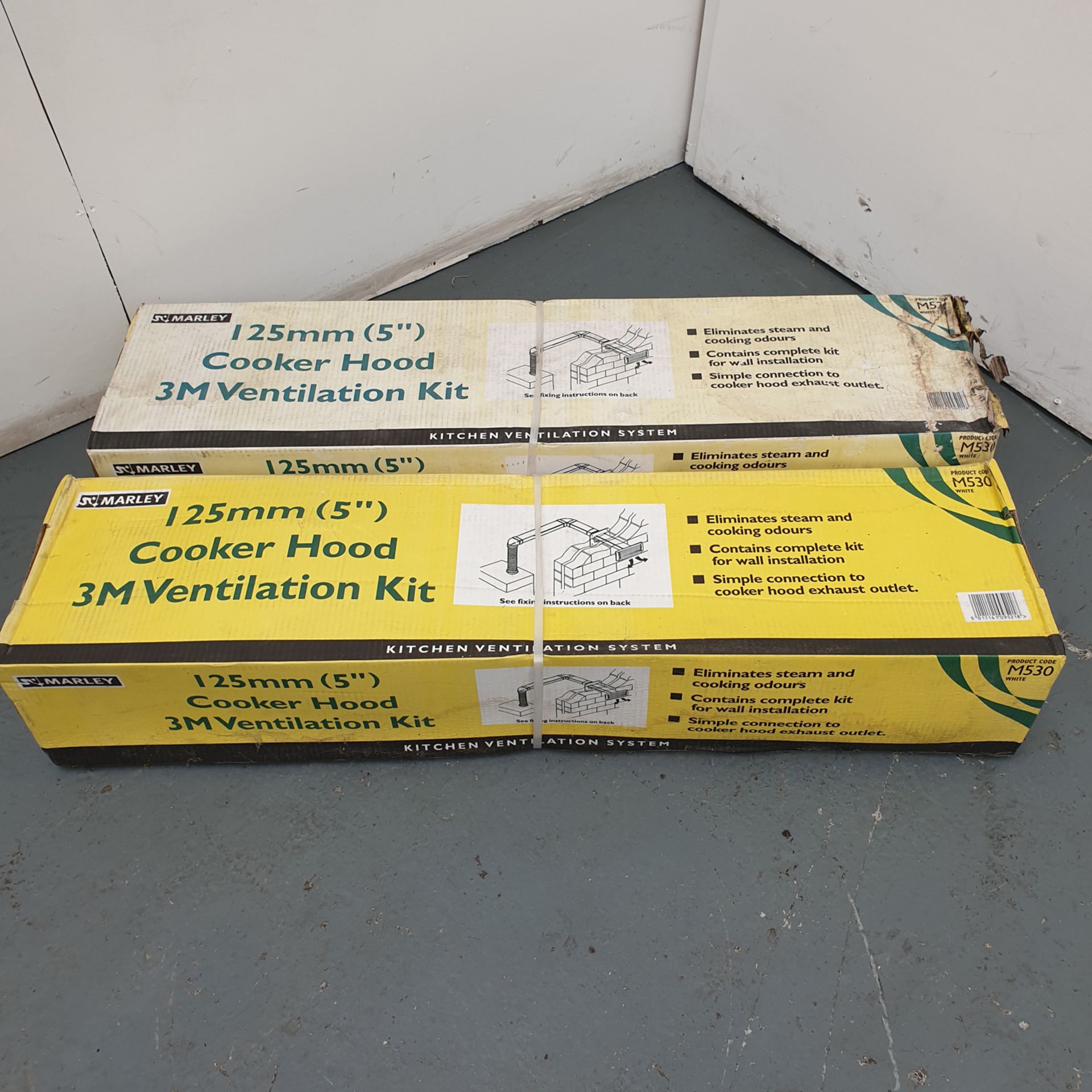 2 x Marley 125mm Cooker Hood 3M Ventilation Kits.