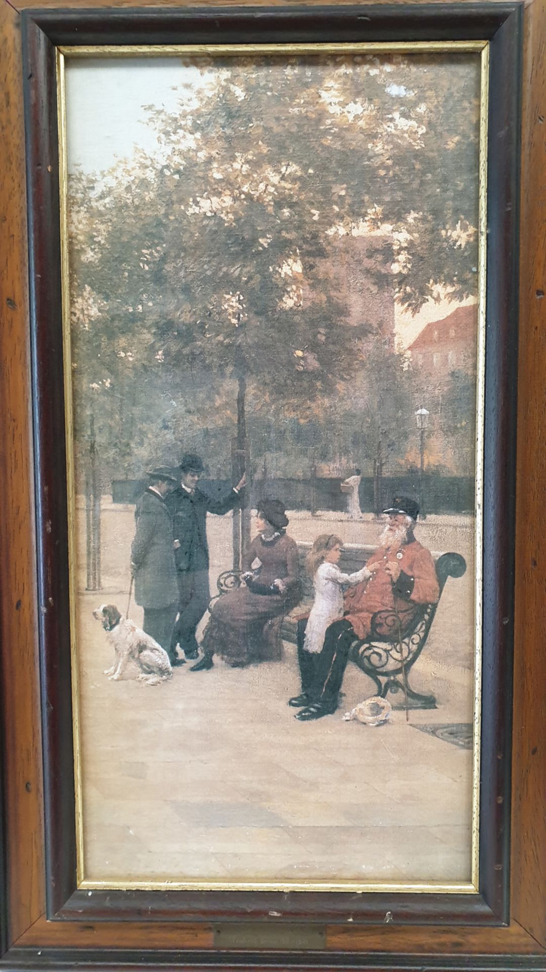 ALONG THE EMBANKMENT (DETAIL)' Framed Picture by Frederick Brown 1851 - 1941. - Image 2 of 3