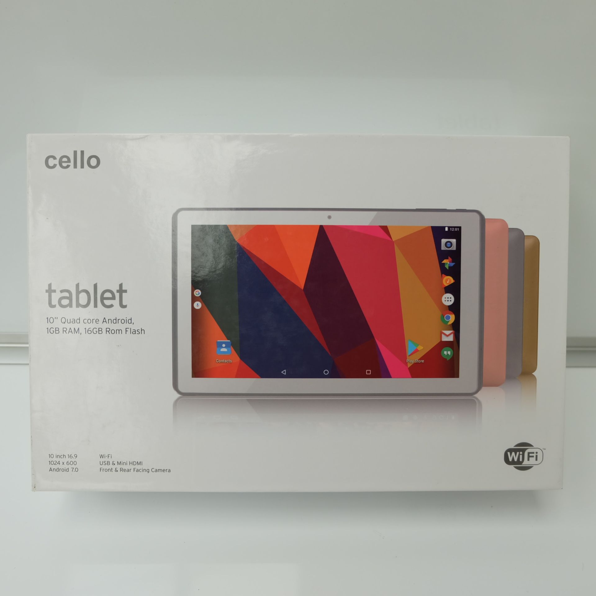 Cello Model T 1045PN 10 Inch Quad Core Tablet. (Grey) Version Android 7.0. 1 GB RAM. 16GB Rom Flash.