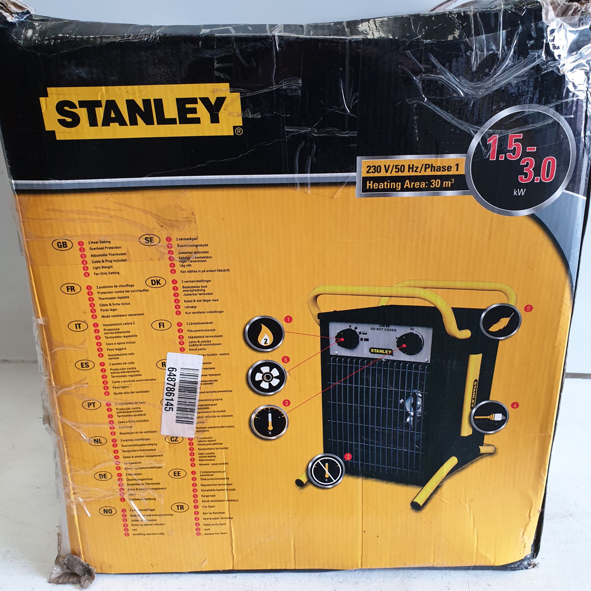 Stanley Model ST-03-230-E Electric Fan Heater. 1.5 - 3.0KW. In Box. - Image 2 of 6