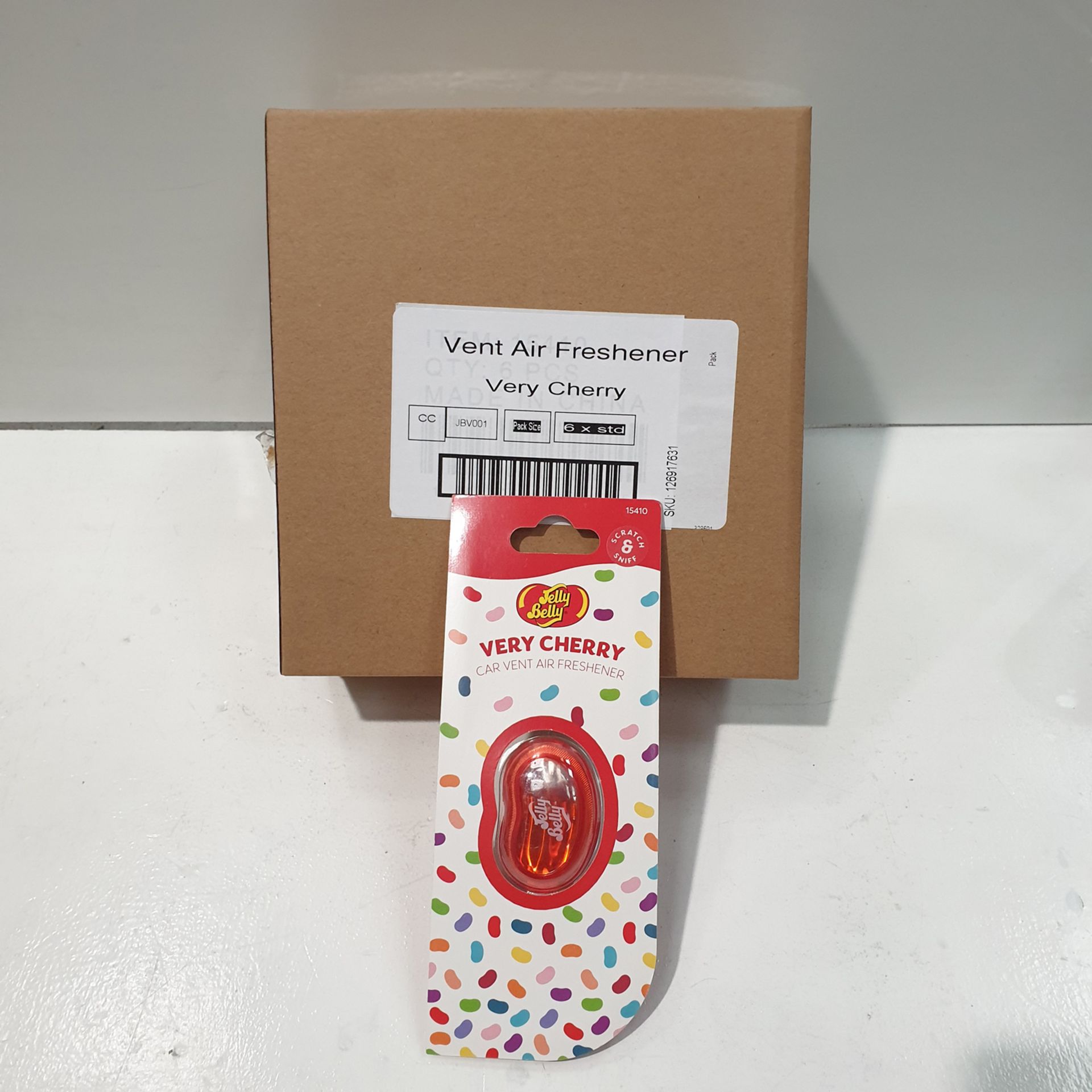 12 x Jelly Belly Car Vent Air Fresheners, 6 x Bubble Gum Scent & 6 x Verry Cherry Scent. - Image 2 of 2