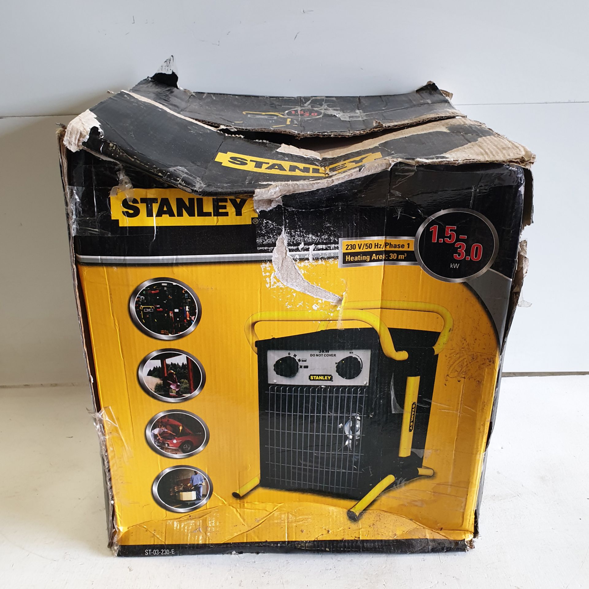 Stanley Model ST-03-230-E Electric Fan Heater. 1.5 - 3.0KW. In Box.