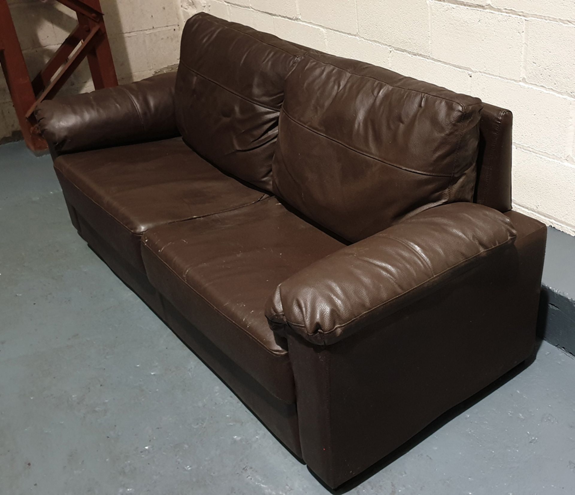 Brown Settee as Lotted. - Image 3 of 4