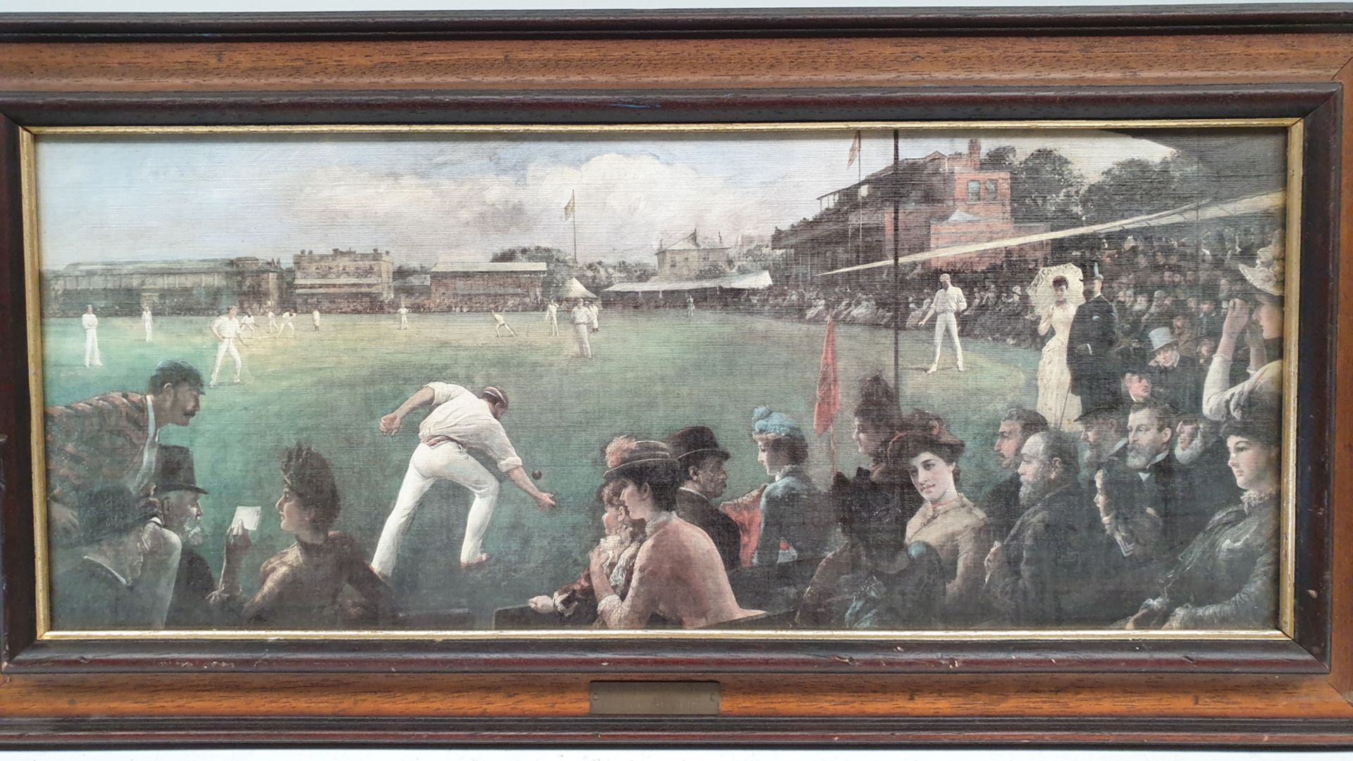 AN IMAGINARY CRICKET MATCH' Framed Picture by Sir Rober Ponsonov-Stales 1853 - 1944. - Image 2 of 3