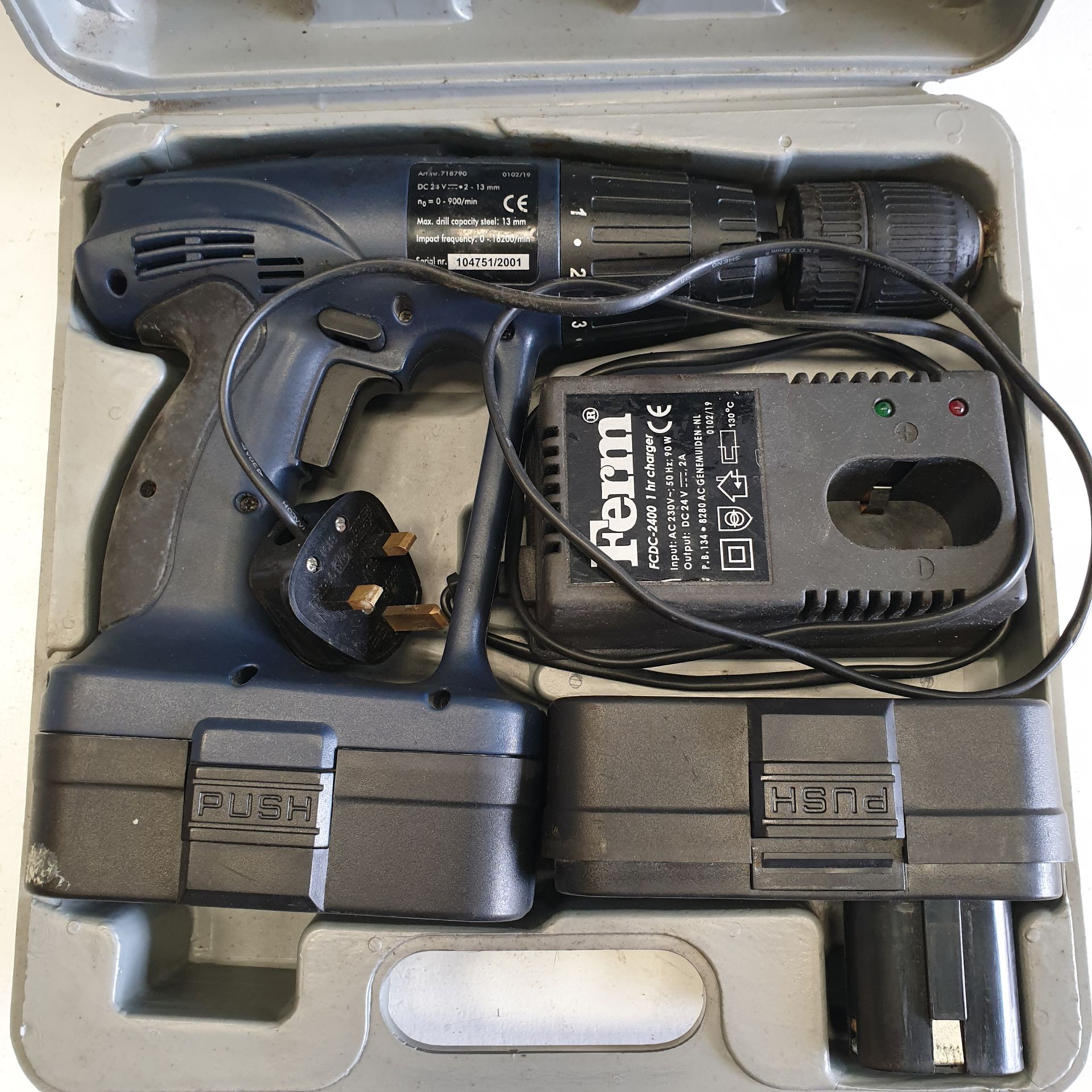 Ferm 24V Drill. With Battery & Charger. In Box. - Image 2 of 4