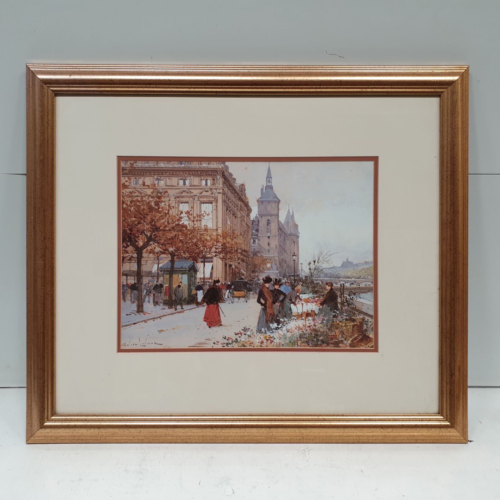 Framed Picture of a Victorian Scene. Approx Dimensions 27 1/2" x 23 1/2".