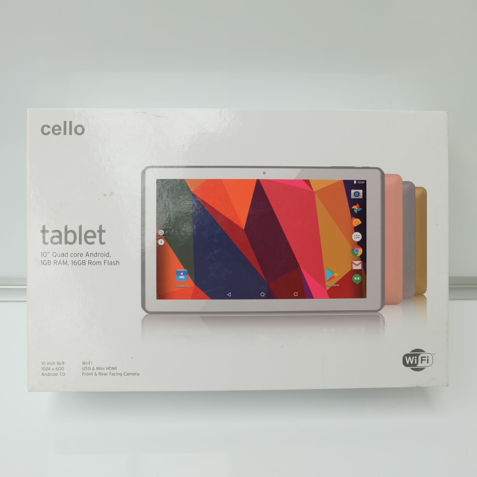 Cello Model T 1045PN 10 Inch Quad Core Tablet. (Rose Gold) Version Android 7.0. 1 GB RAM.