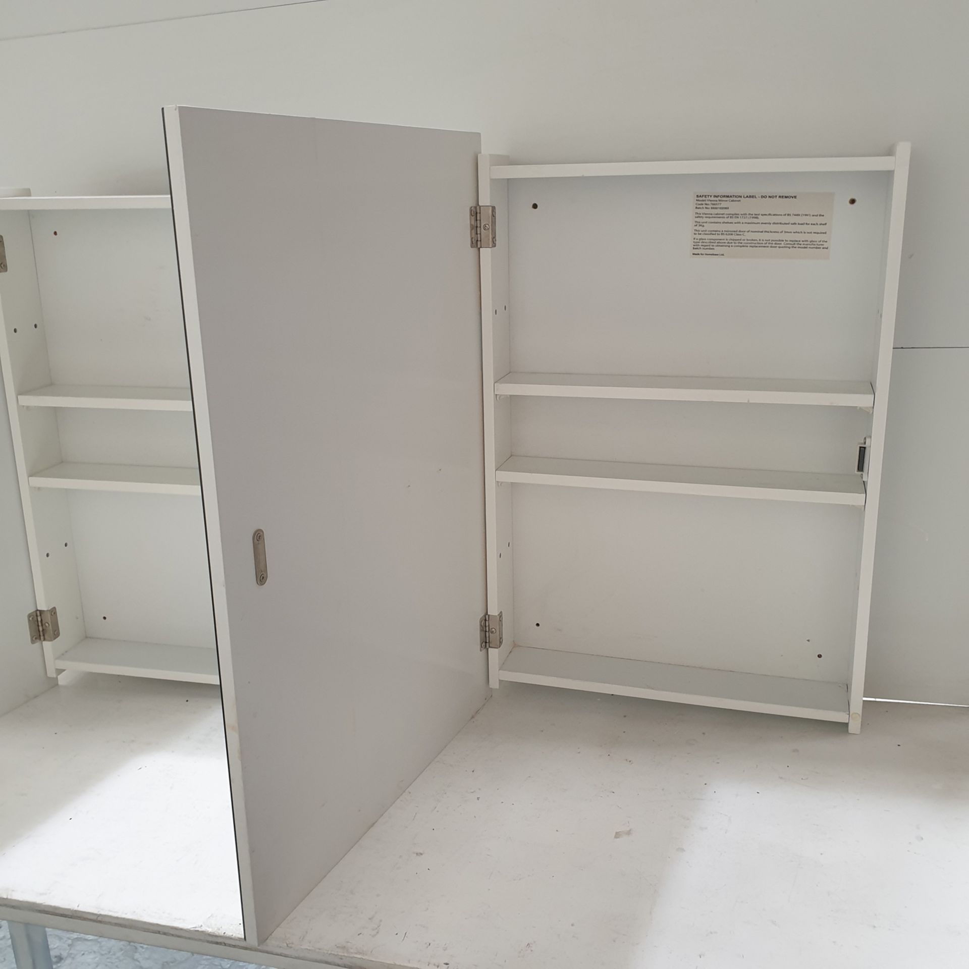 2 x Medicine Cabinets. Model: Vienna Mirror Cabinet. Max Load of Each Shelf 3KG. - Image 2 of 3