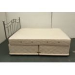 Duvan Bed with Mattress and Headboard. Approx Dimensions 2000mm x 1530mm x 660mm High.