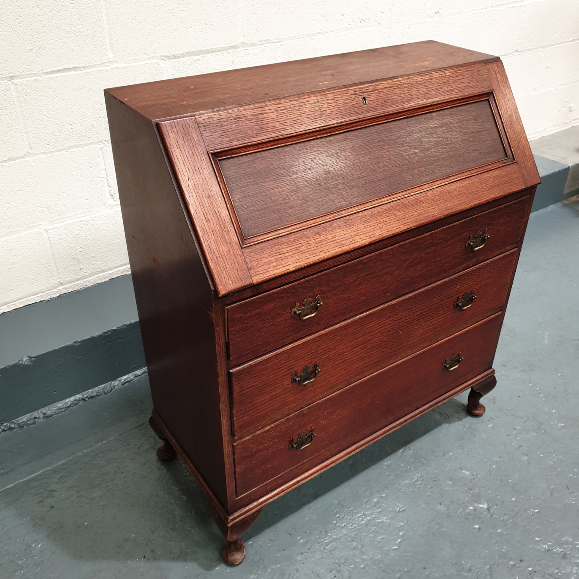 3 Drawer Cabinet with Fold Down Desk. Approx Dimensions 34 1/2" x 16" x 40" High. - Image 3 of 5