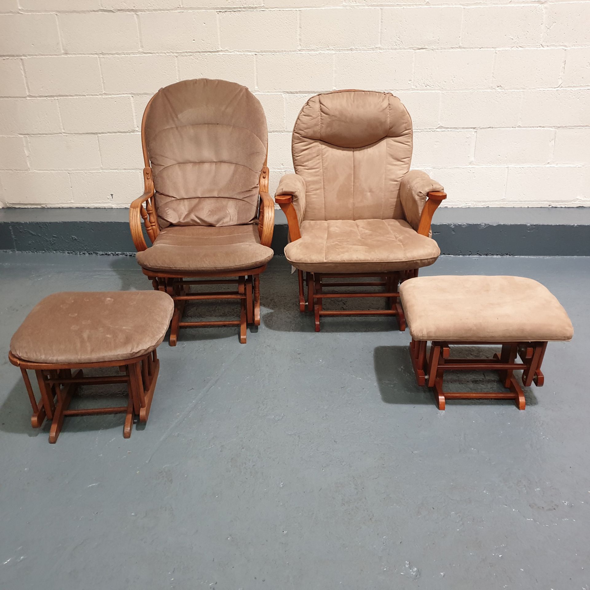 2 x Rocking Chairs with Matching Rocking Foot Rests. - Image 2 of 2