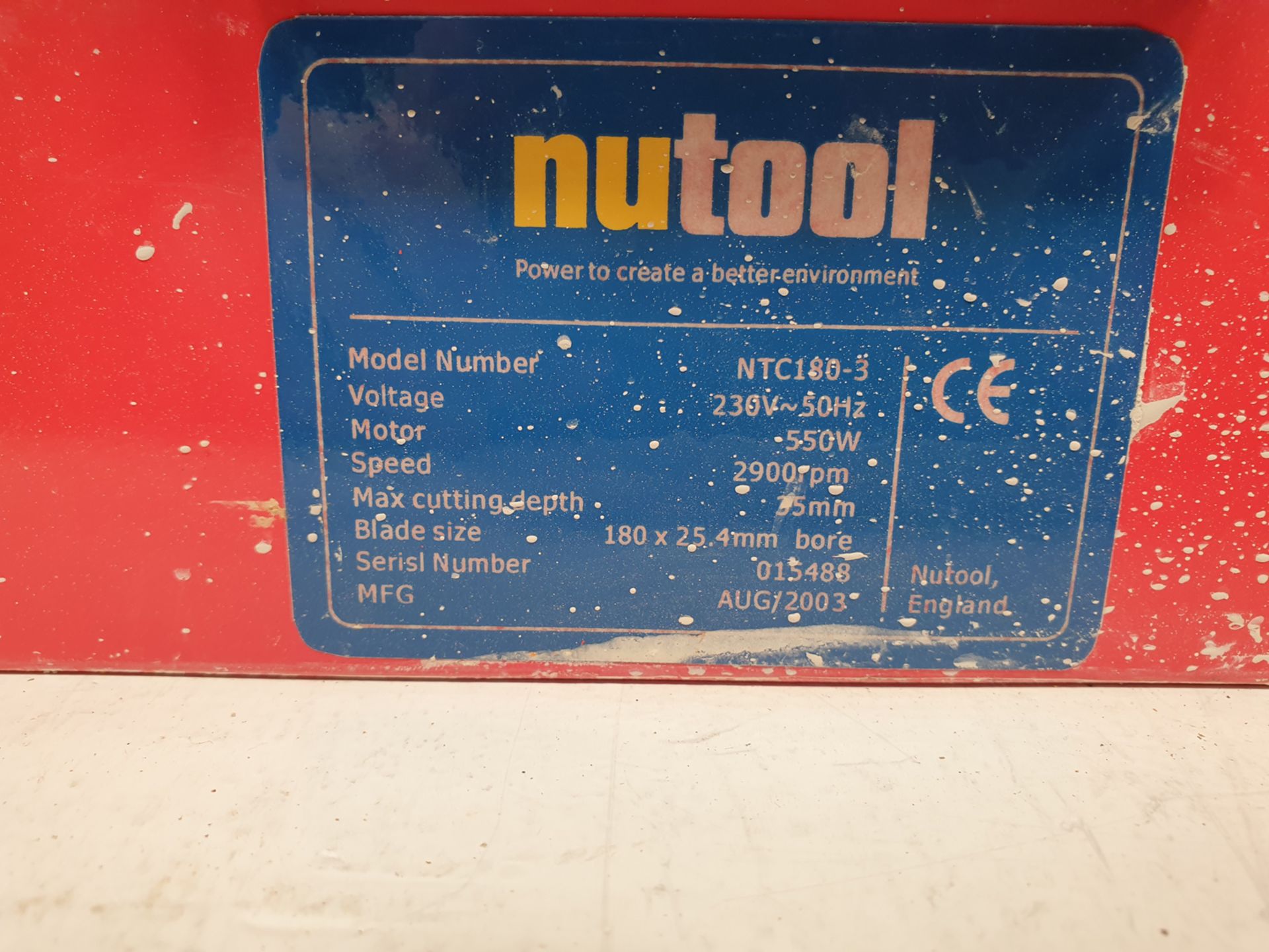 nutool Model NTC180-3 Tile Cutter. 550W. With Spare Blade. - Image 5 of 7