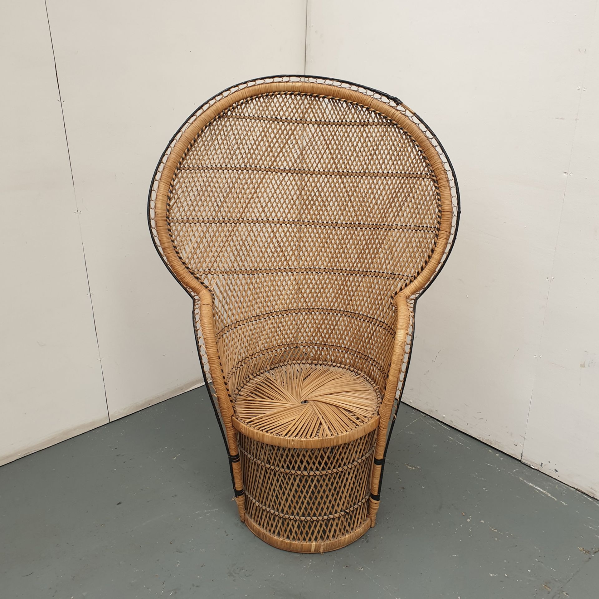 Large Wicker High Backed Chair.