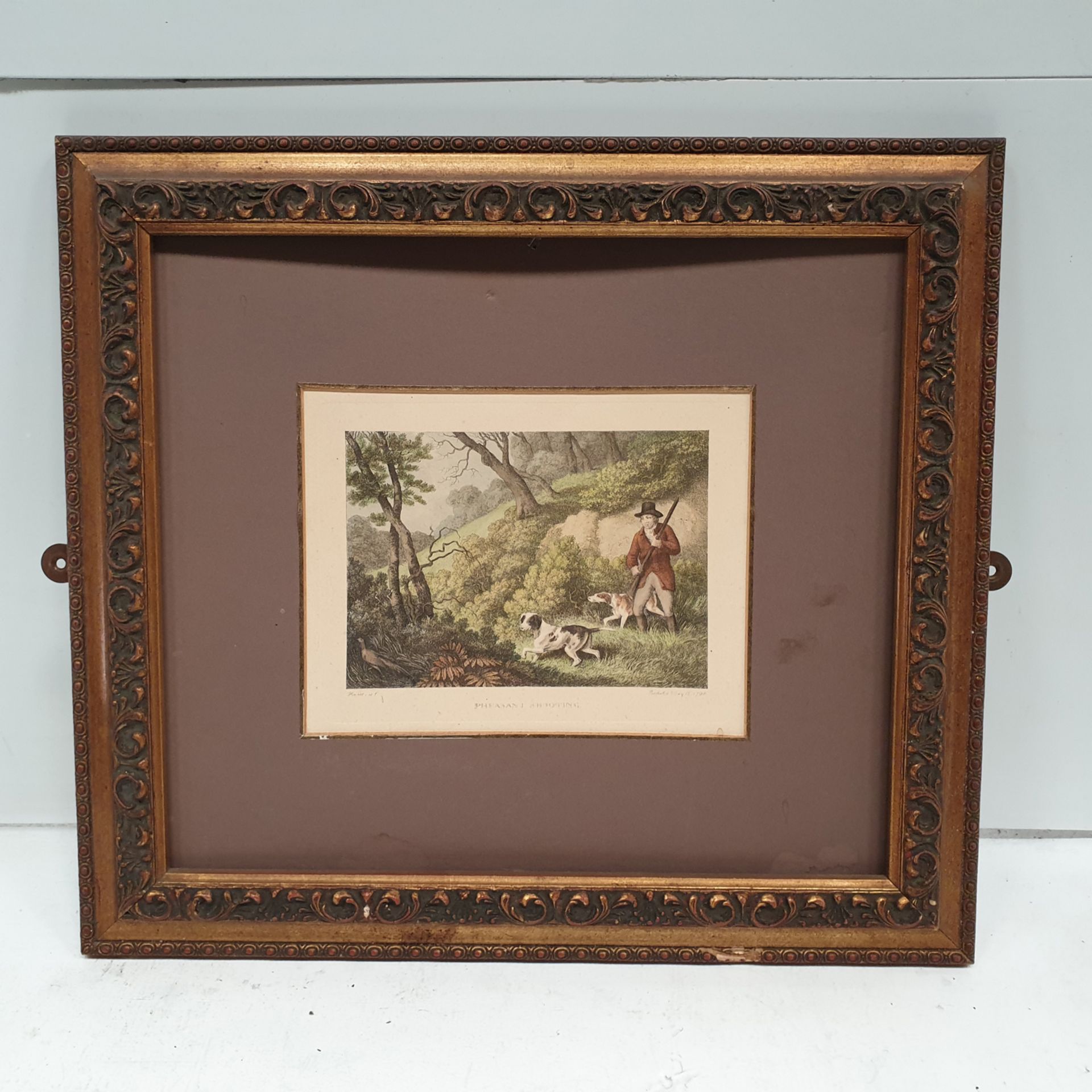 Pheasant Shooting' Framed Picture. Published May 12 1900. Approx Dimensions 17" x 15 1/2".