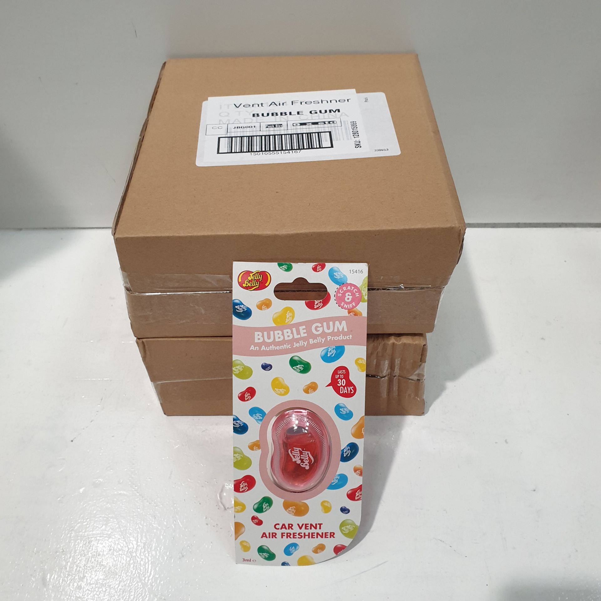 12 x Jelly Belly Car Vent Air Fresheners, Bubble Gum Scent. - Image 2 of 3