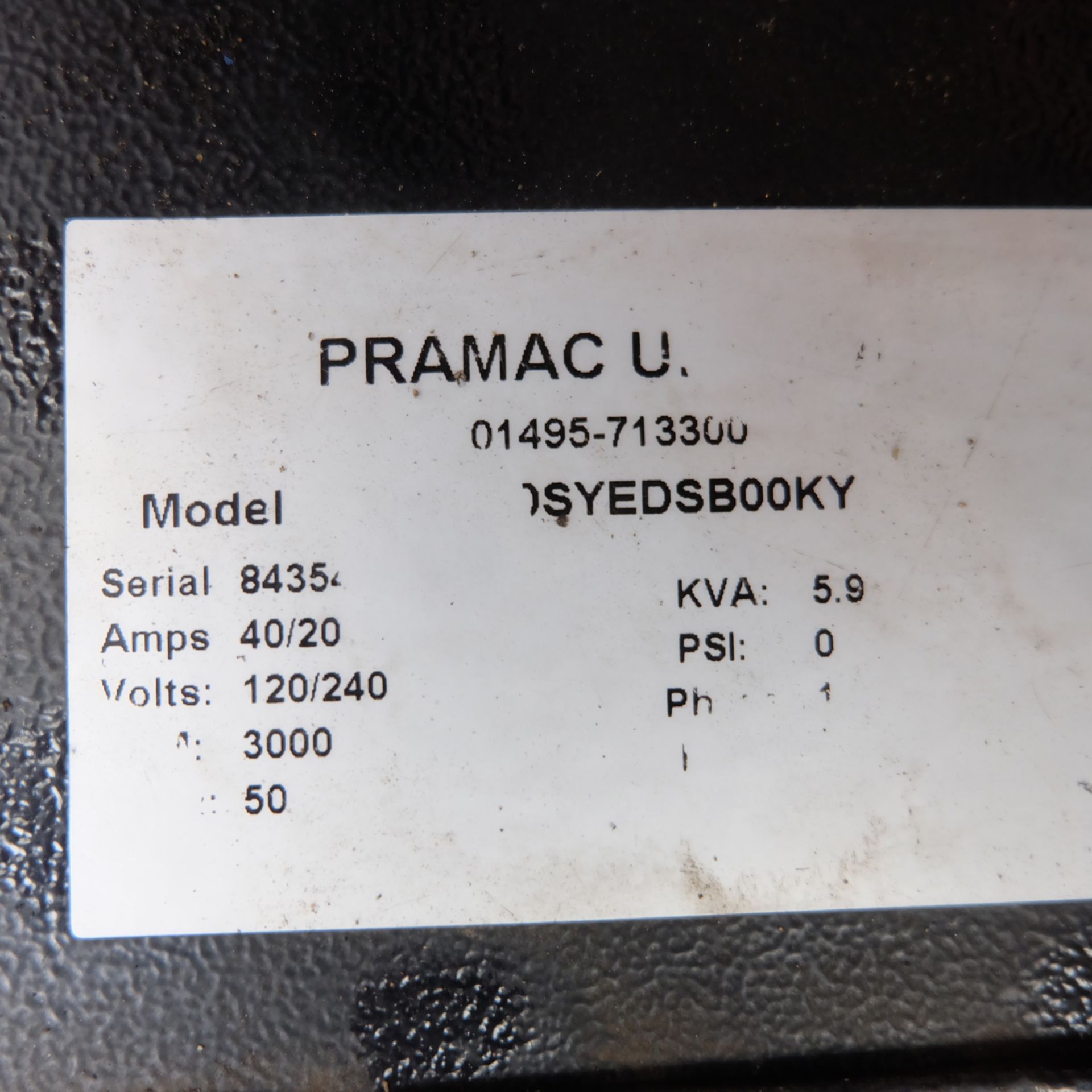 Pramac 5.9 kva Generator. In Full working order - Image 9 of 10