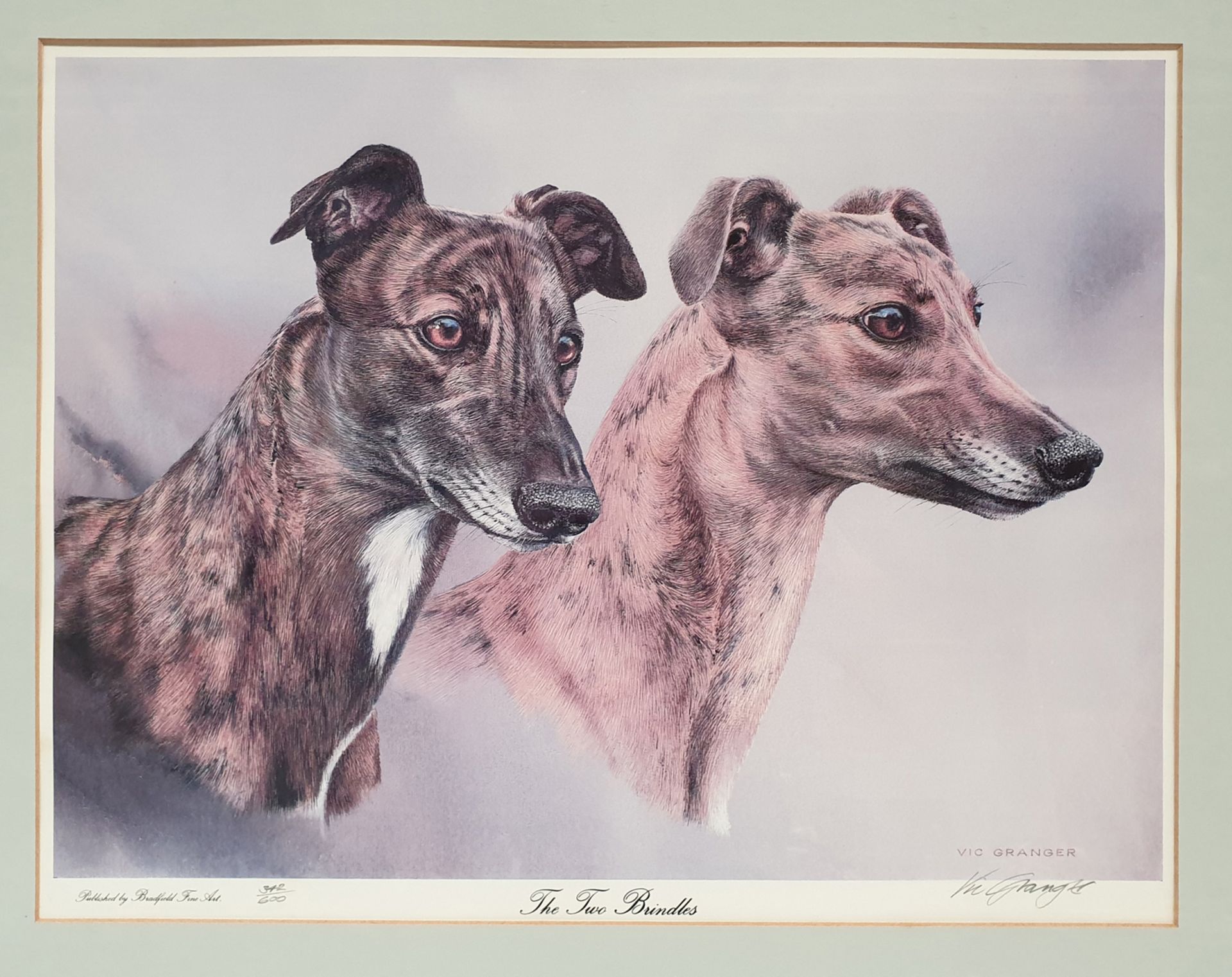 The Two Brindles' Framed Picture by Vic Granger No. 342/600. - Image 2 of 5