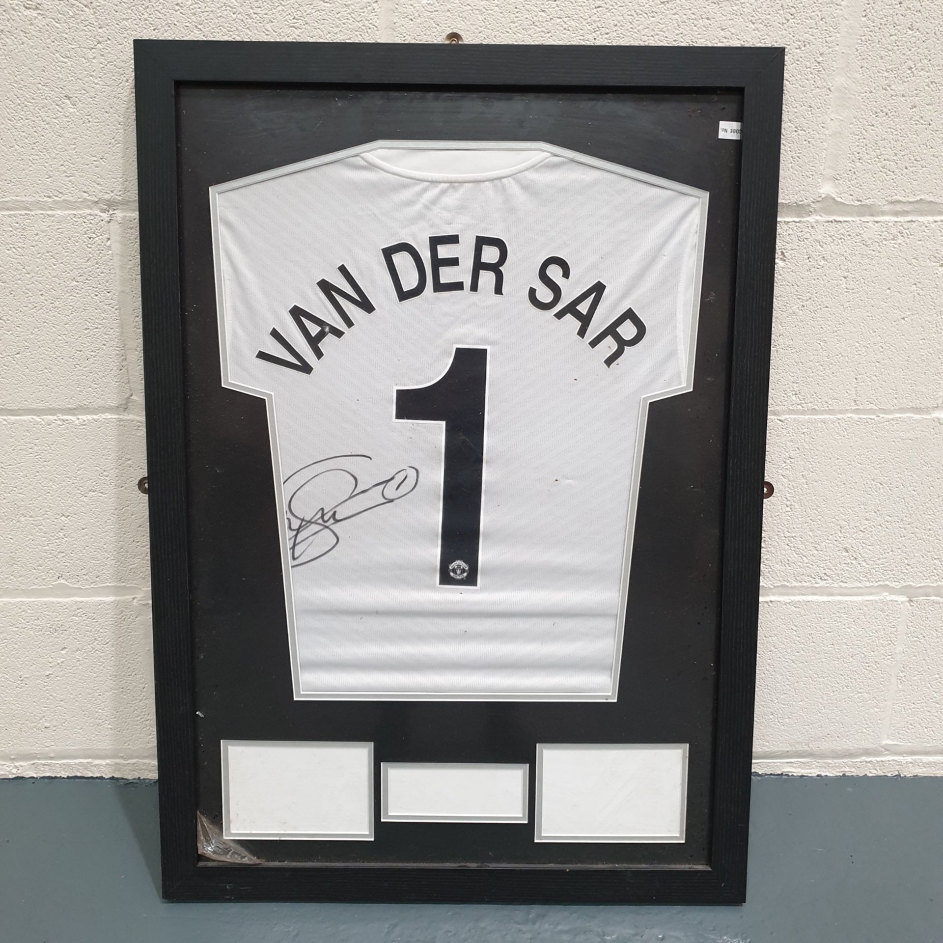 Signed VAN DER SAR T-Shirt in Frame. Approx Dimensions 24 1/2" x 34 1/2".