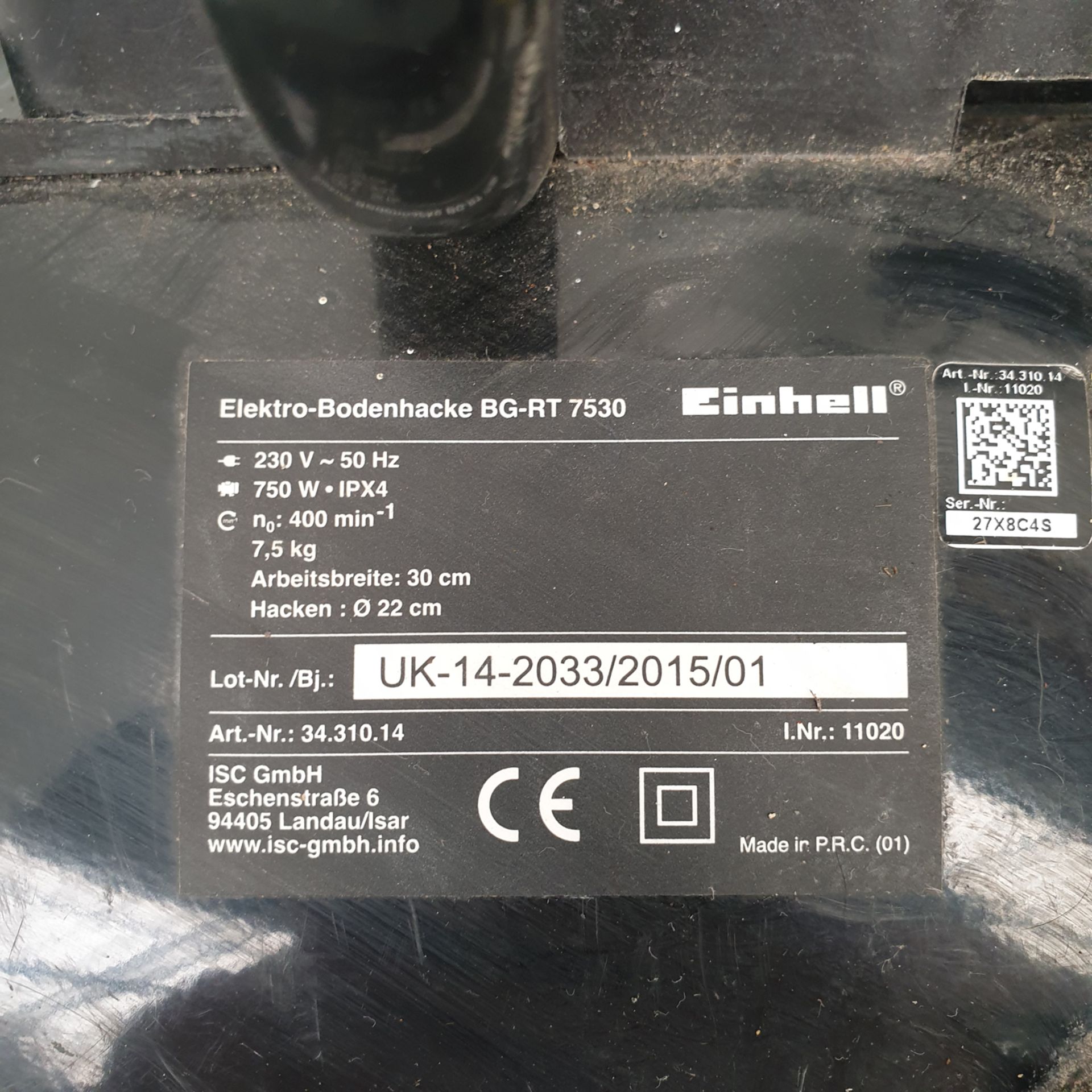 Einhell BG-RT 7530 Tiller Rotavator. 230V. 750W. - Image 6 of 7