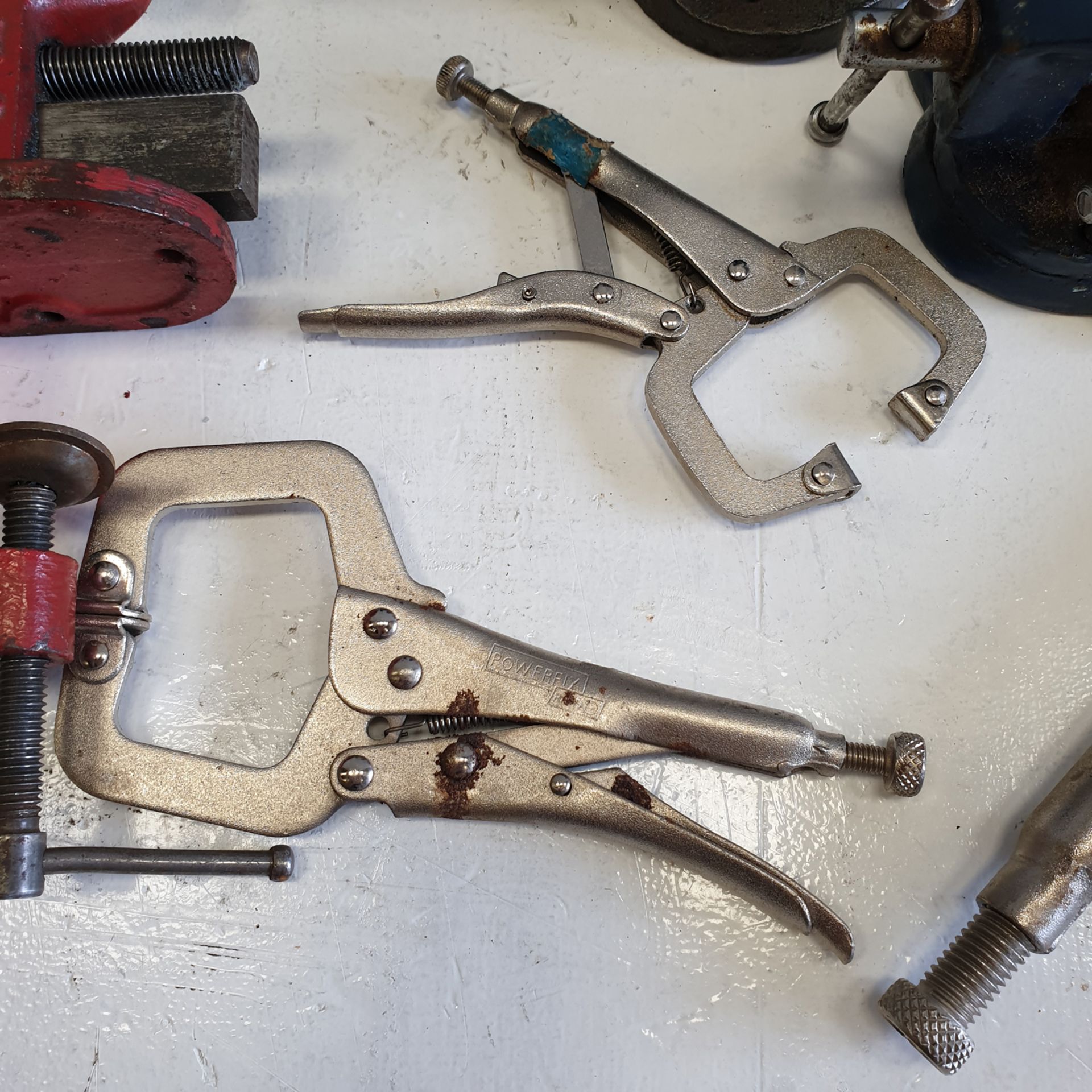 Selection of Bench Vices and C Clamp Grip Wrenches. - Image 5 of 6