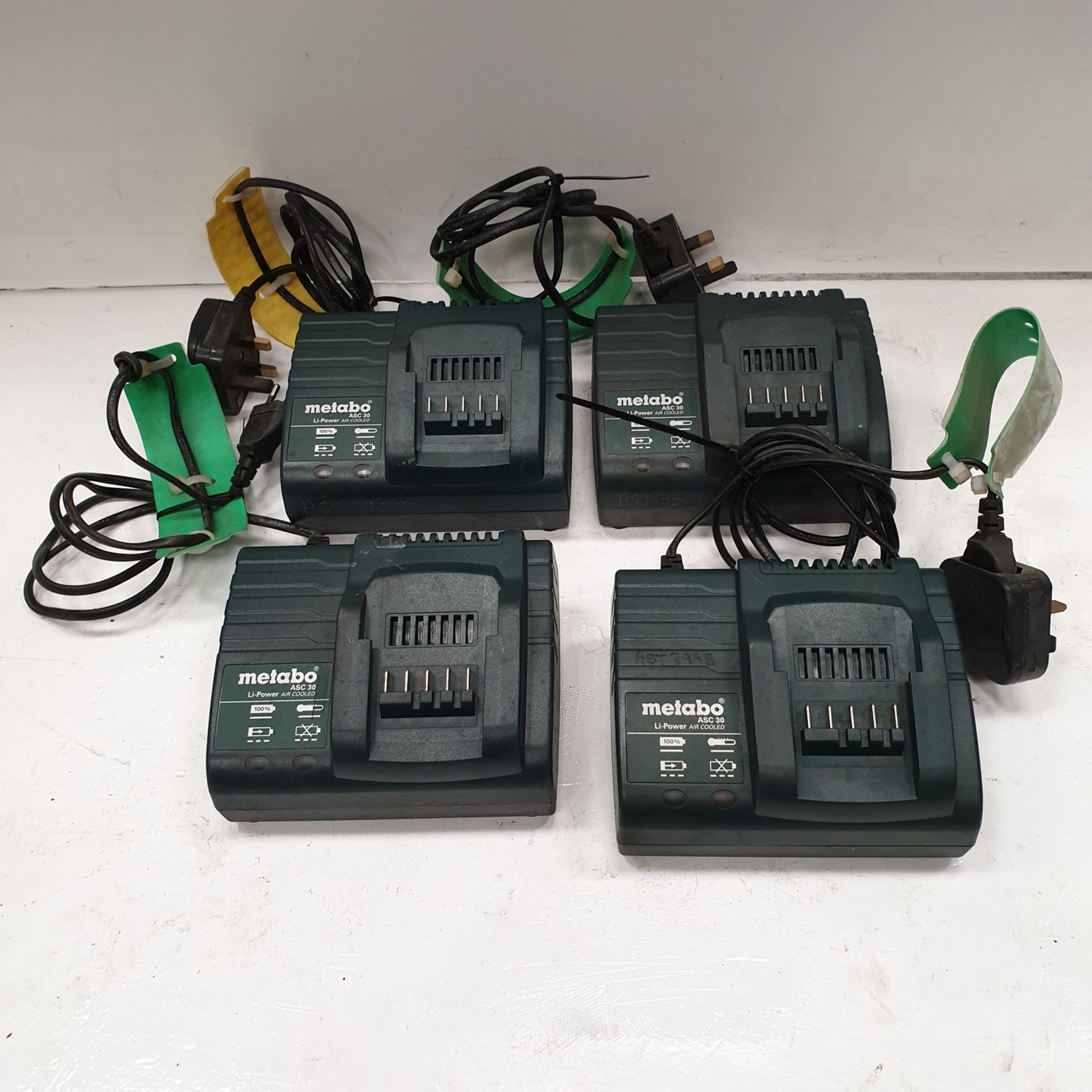 4 x Metabo ASC 30 Battery Chargers. 220-240 Volt.