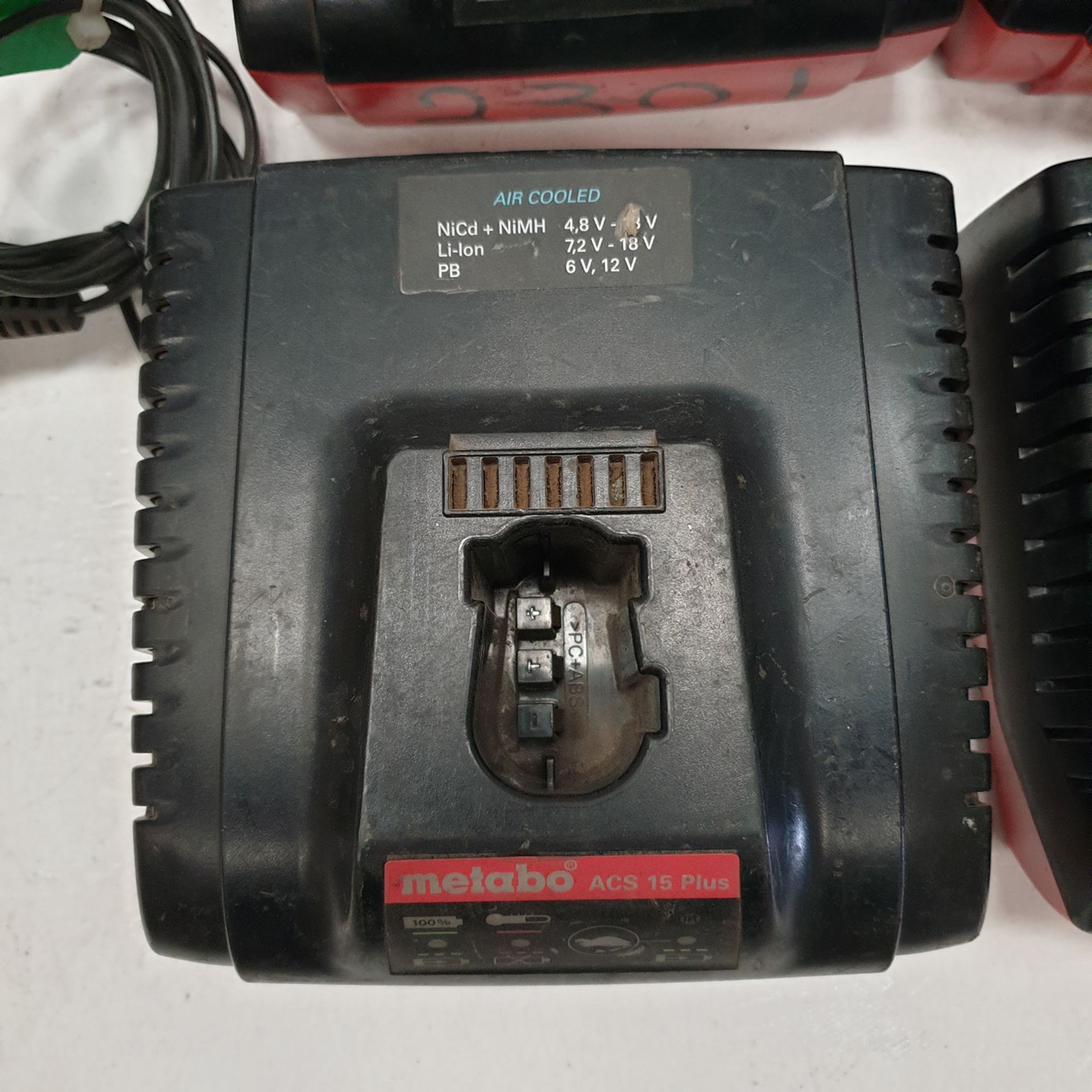 4 x Metabo ACS 15 Plus Battery Chargers. 220-240 Volt. - Image 2 of 3