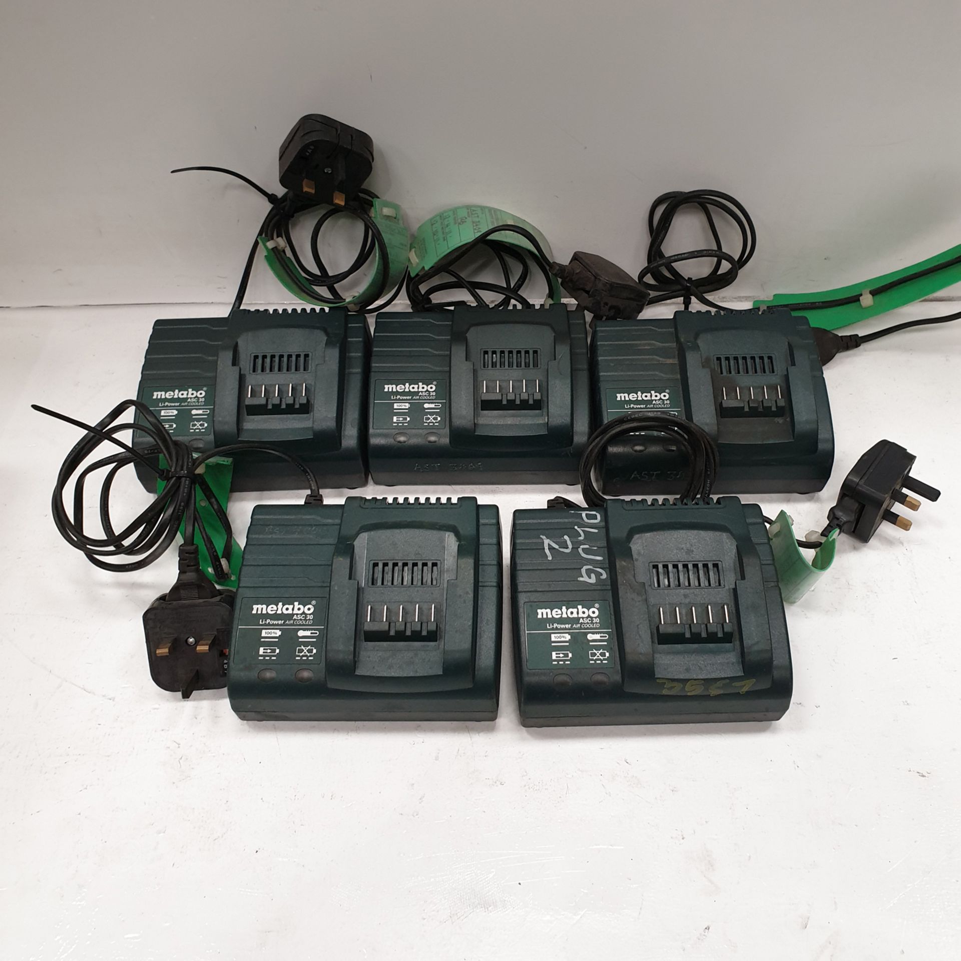 5 x Metabo ASC 30 Battery Chargers. 220-240 Volt.