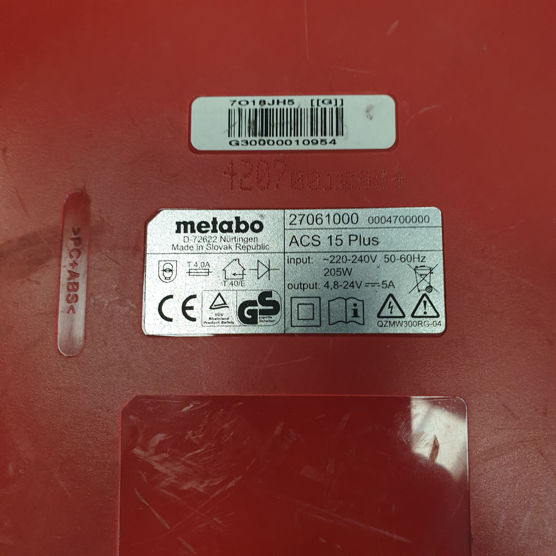 4 x Metabo ACS 15 Plus Battery Chargers. 220-240 Volt. - Image 3 of 3