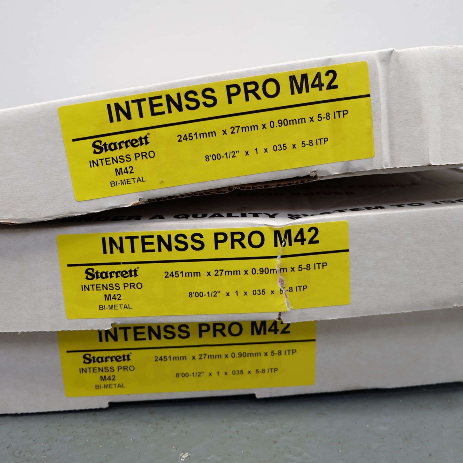 3 x Starrett Intenss Pro M42 Saw Blades. 2451mm x 27mm x 0.9mm. - Image 2 of 2